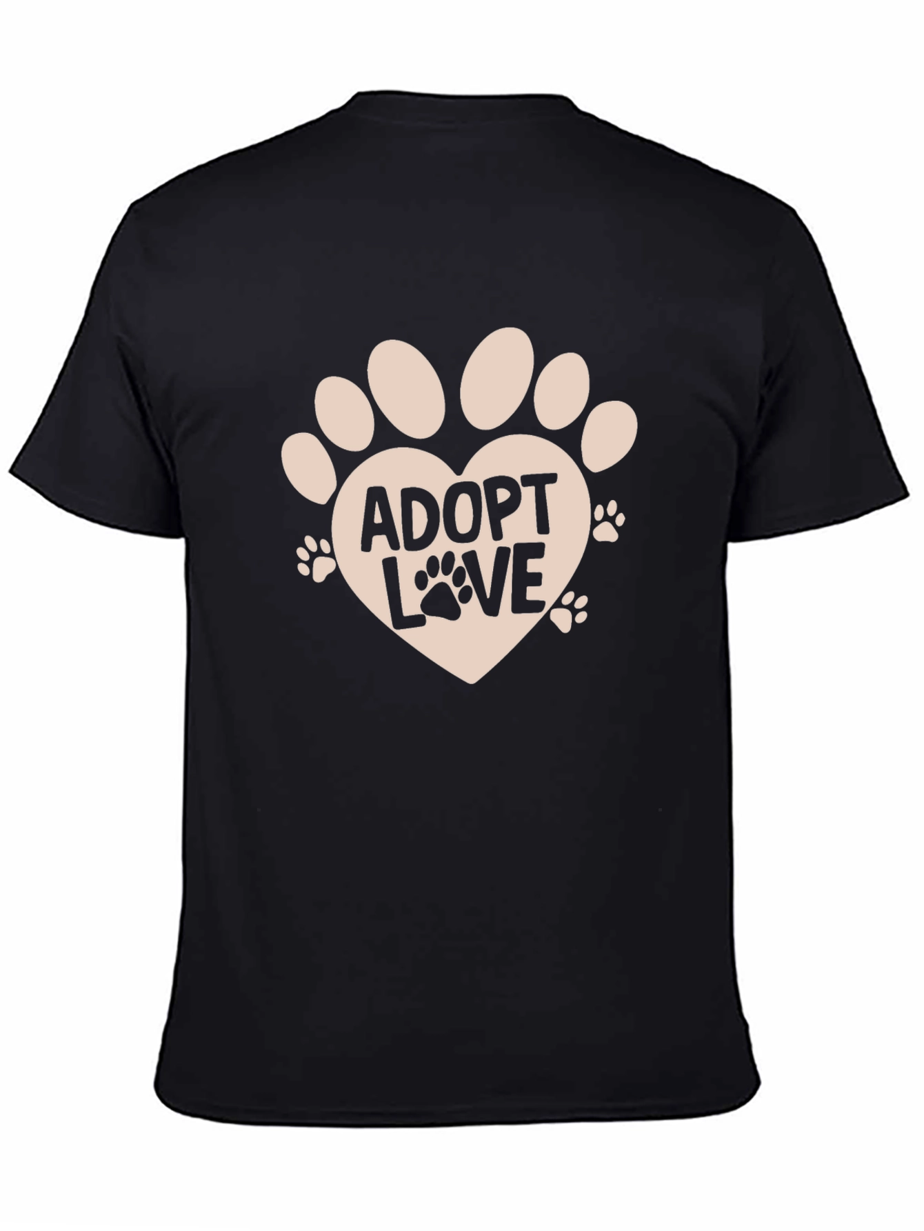 Adopt Love Paw Print Heart Tee