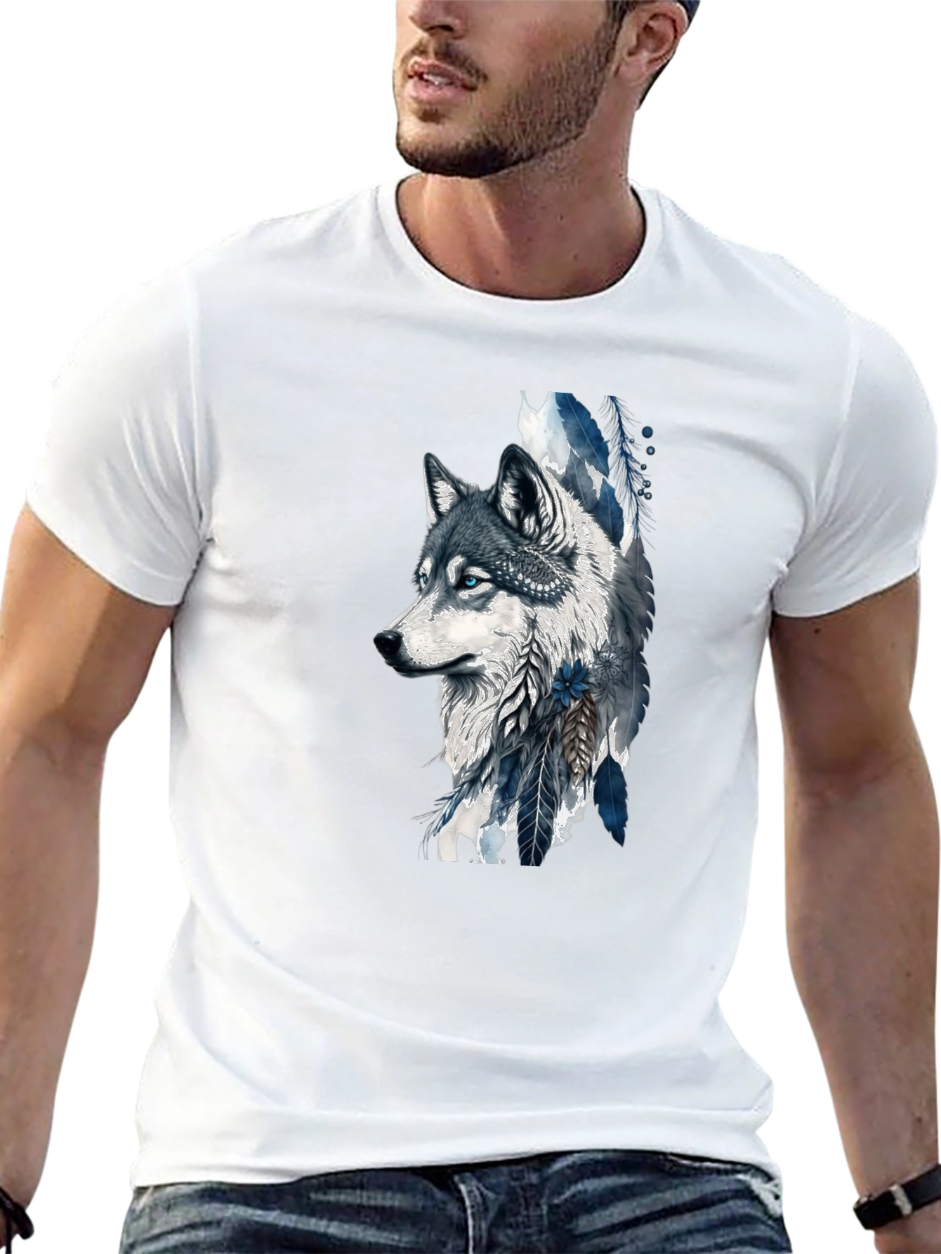 Wolf Graphic Print Tee - Stylish & Unique Design