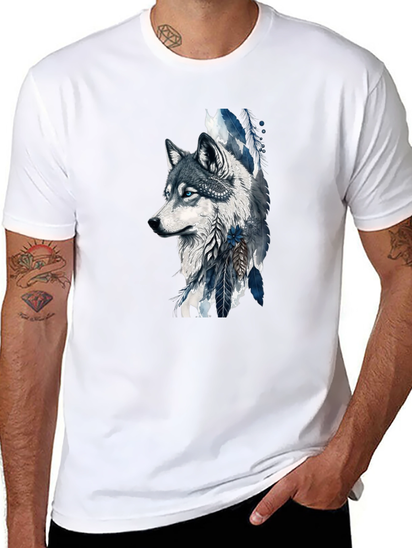 Wolf Graphic Print Tee - Stylish & Unique Design