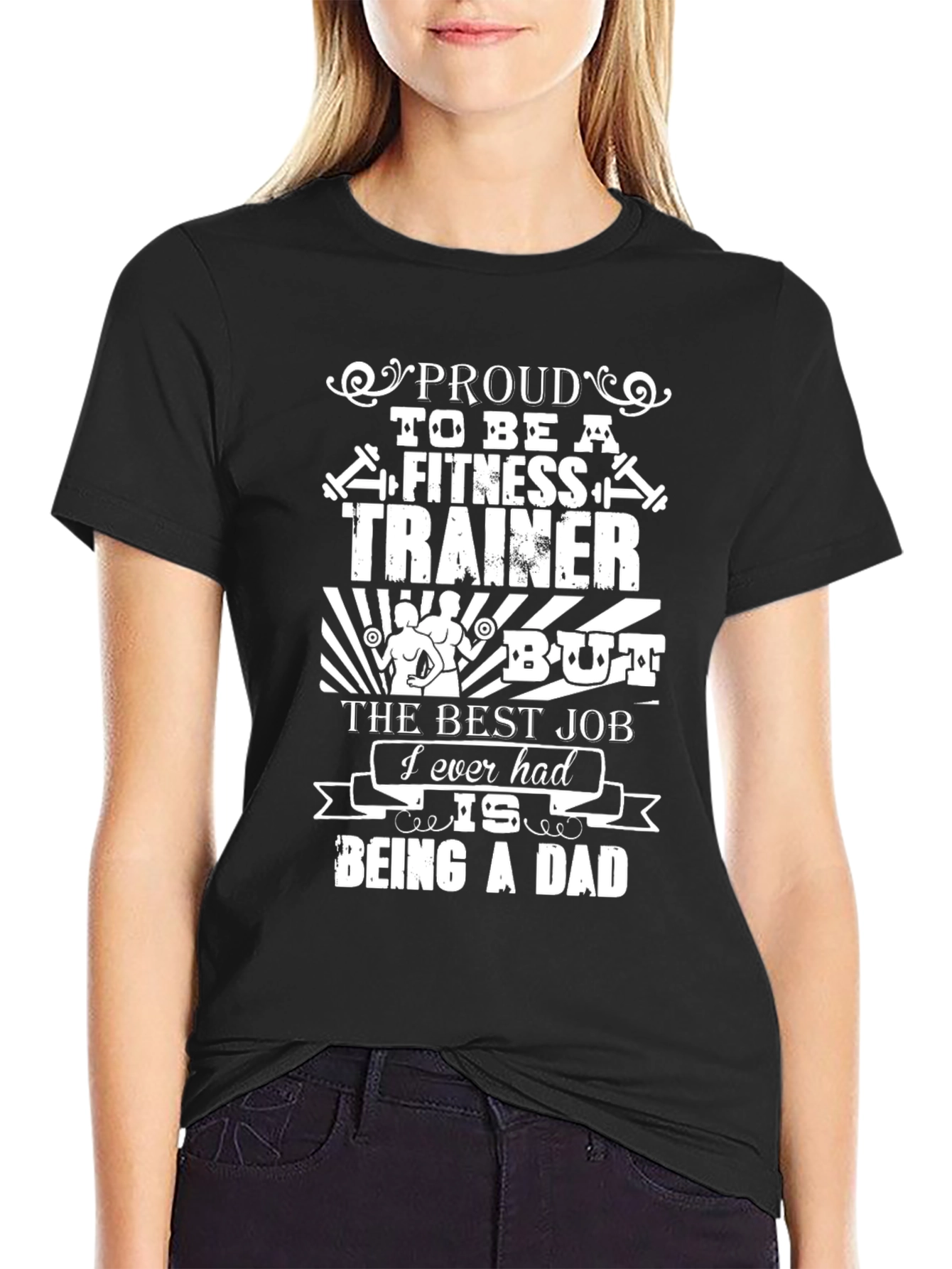 Proud Fitness Trainer Dad Graphic T-Shirt