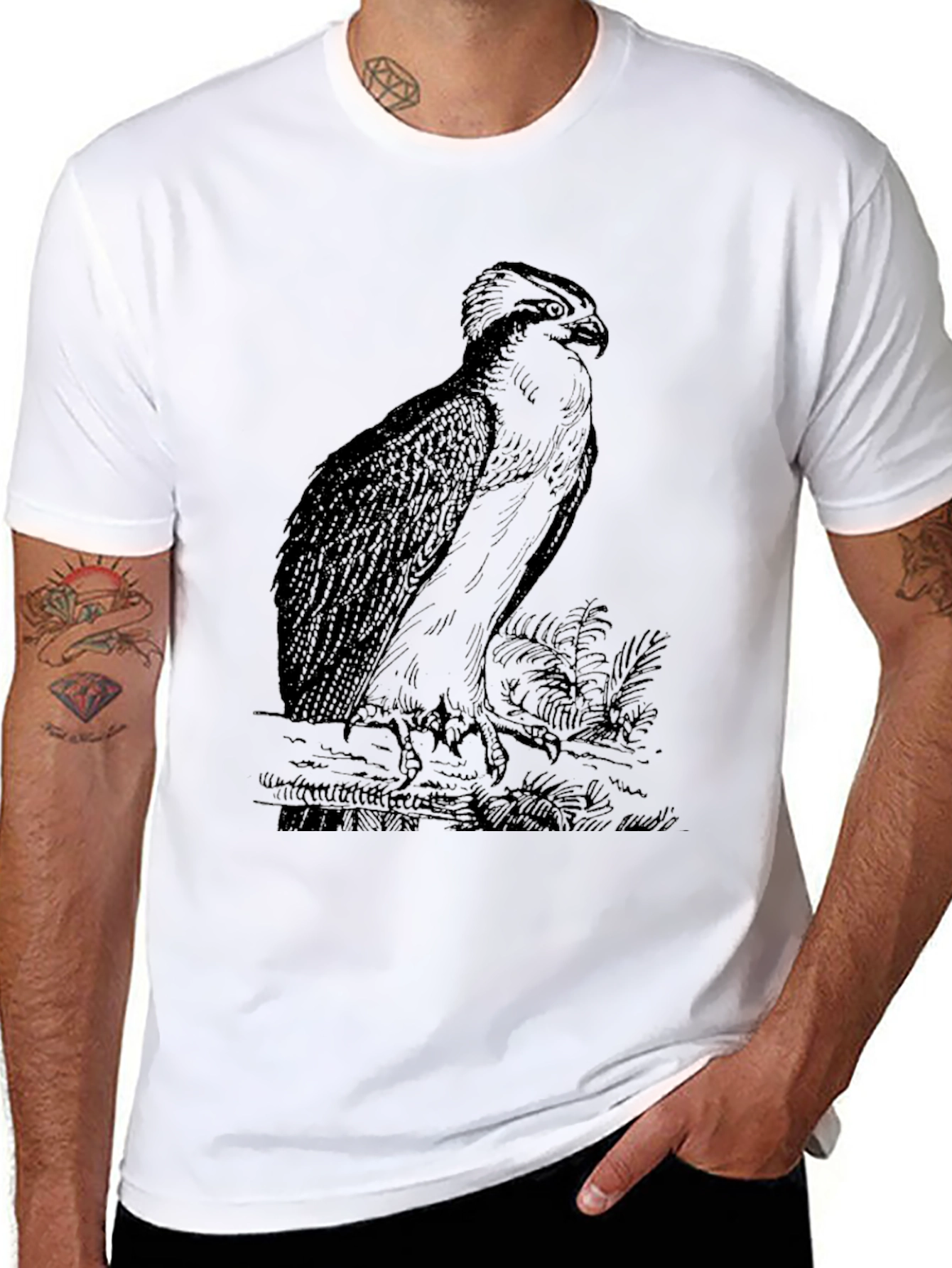 Black Eagle Graphic Tee - Unique Bird Design