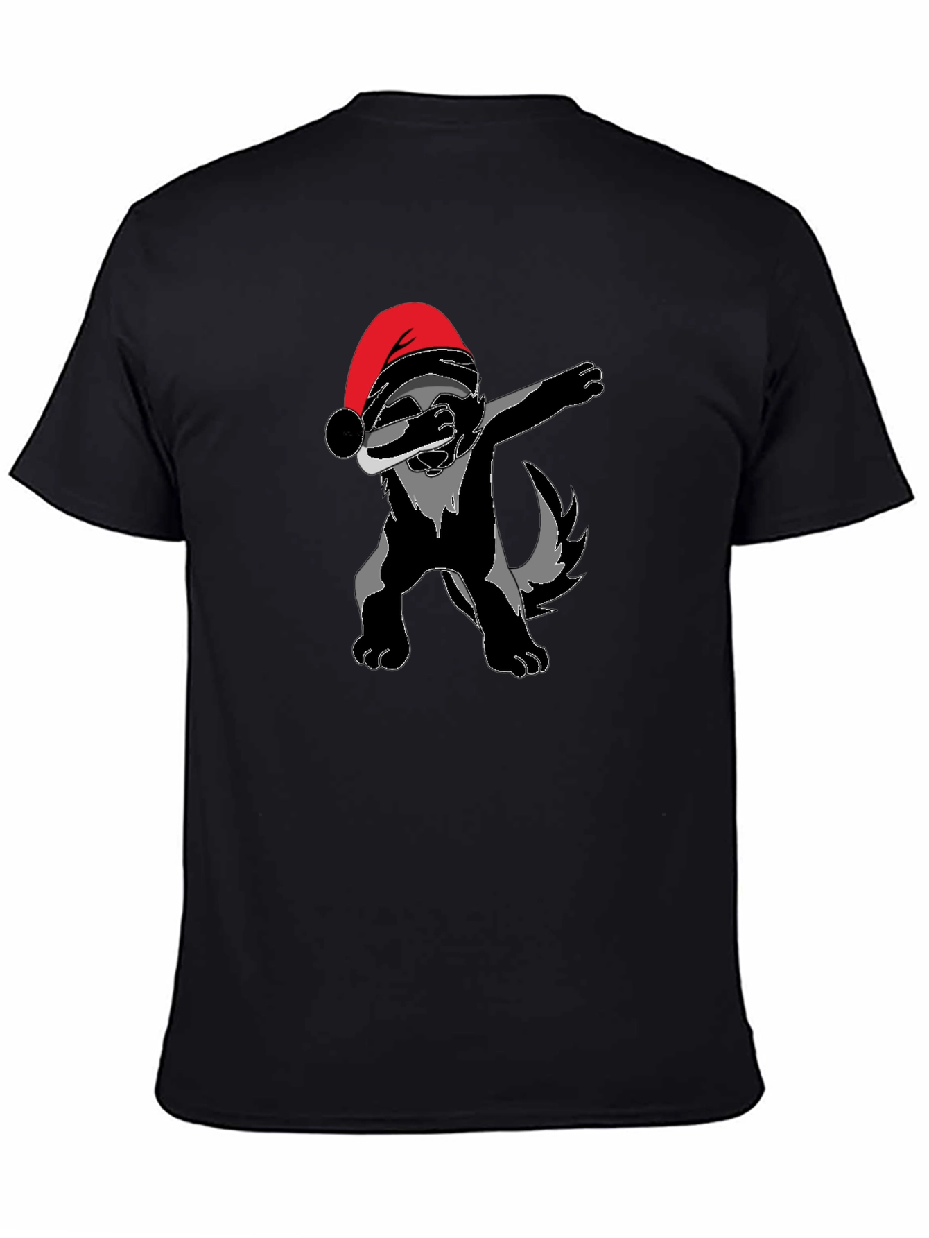 Dabbing Santa Badger Graphic T-Shirt