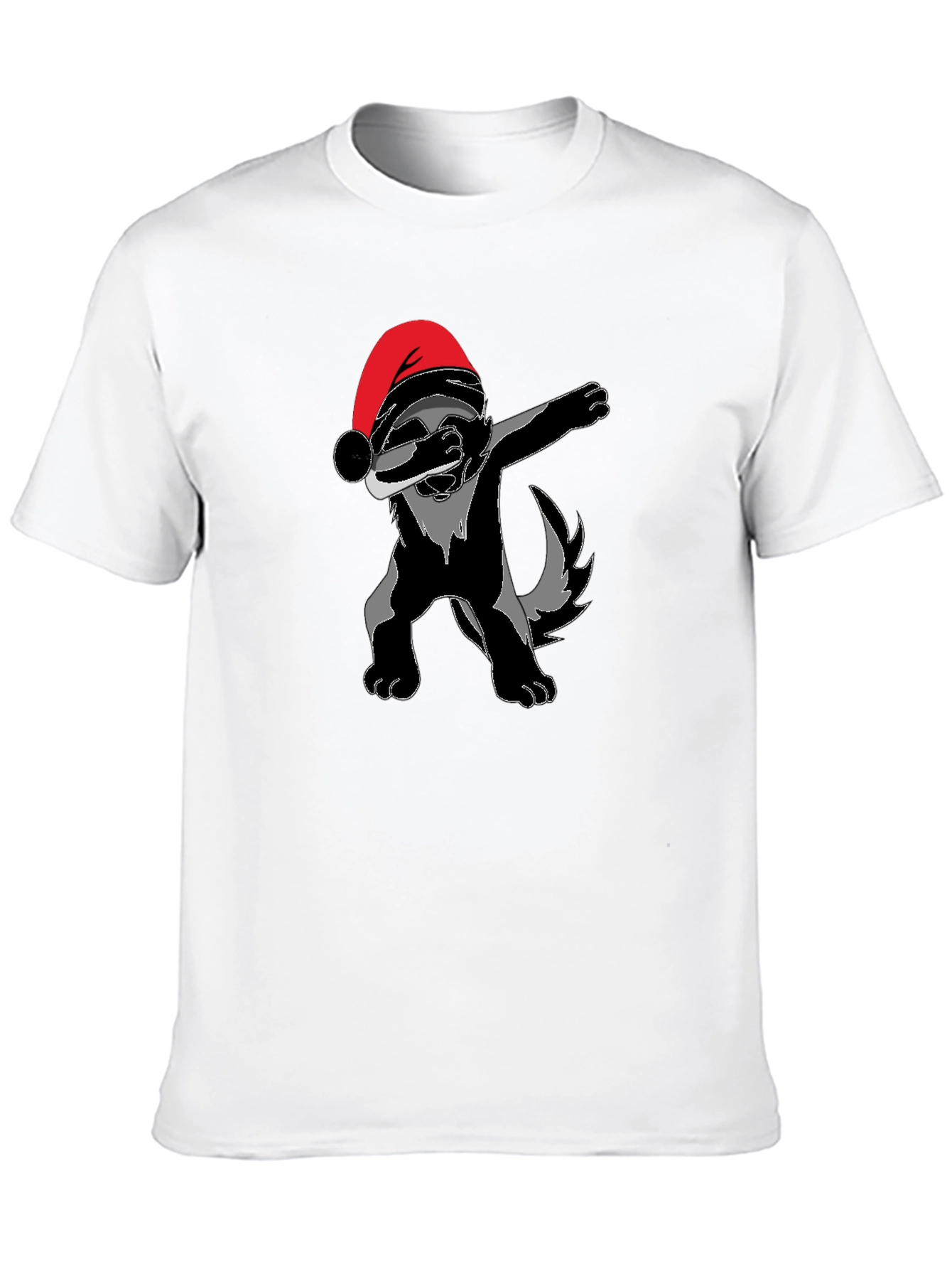 Dabbing Santa Badger Graphic T-Shirt