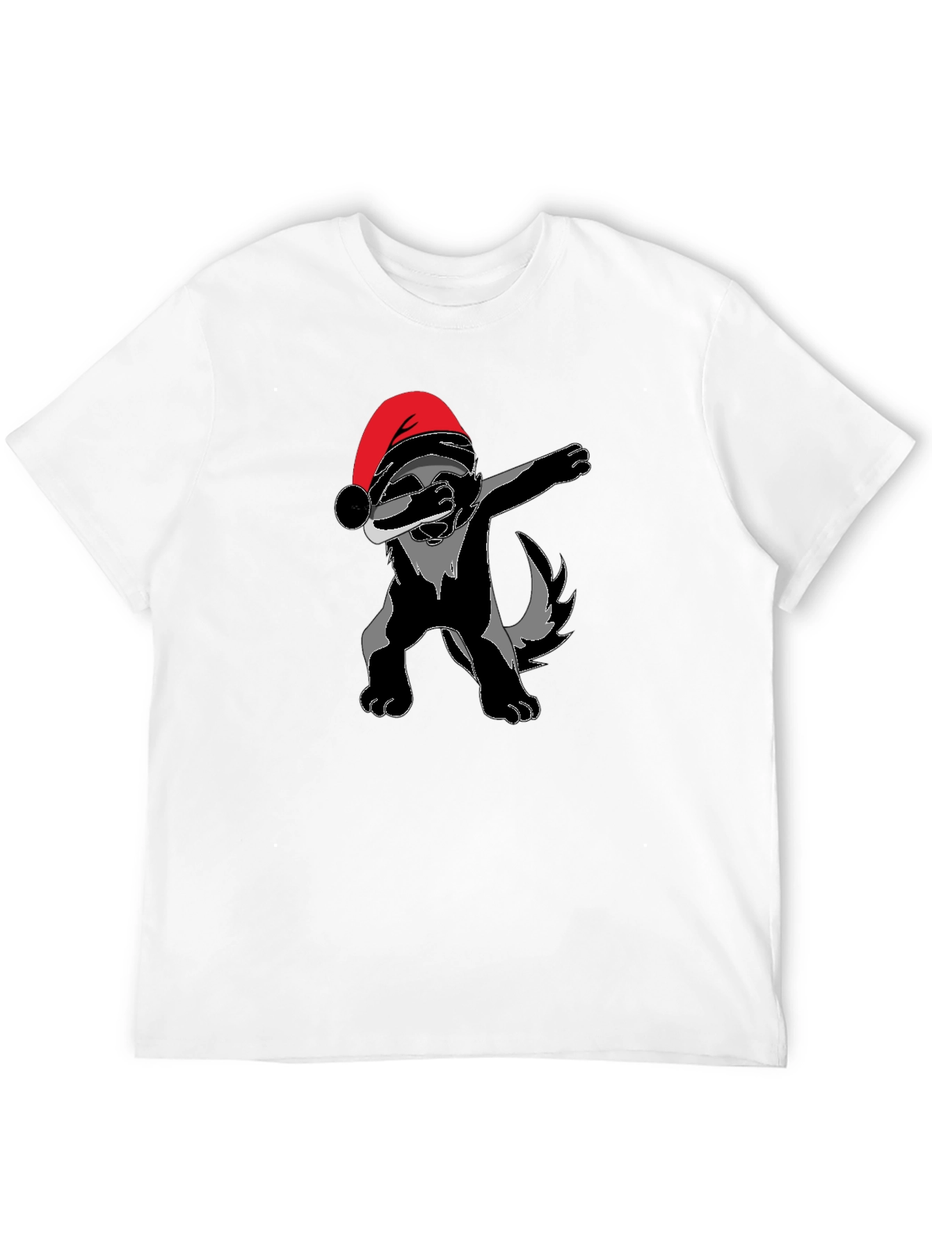 Dabbing Santa Badger Graphic T-Shirt