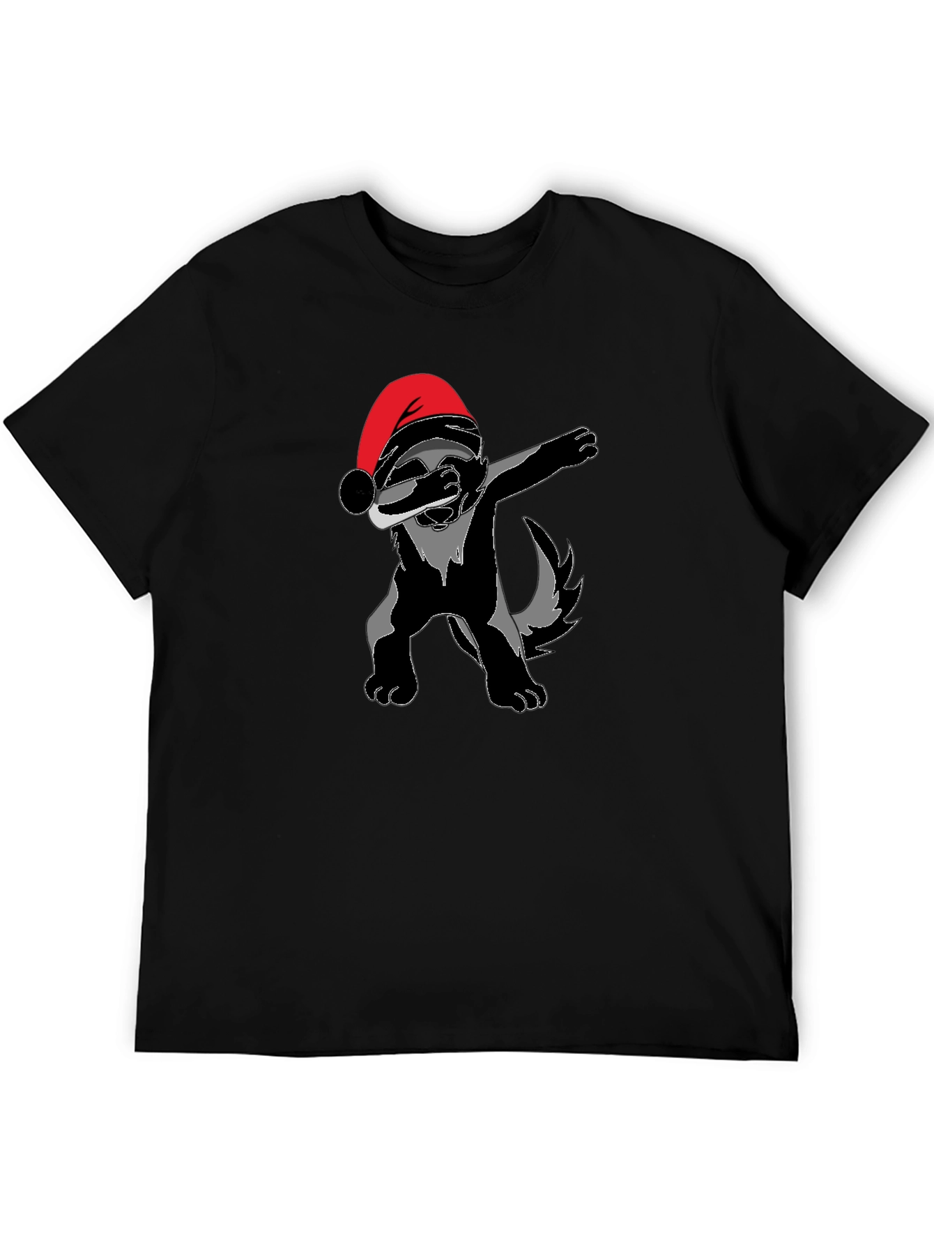 Dabbing Santa Badger Graphic T-Shirt