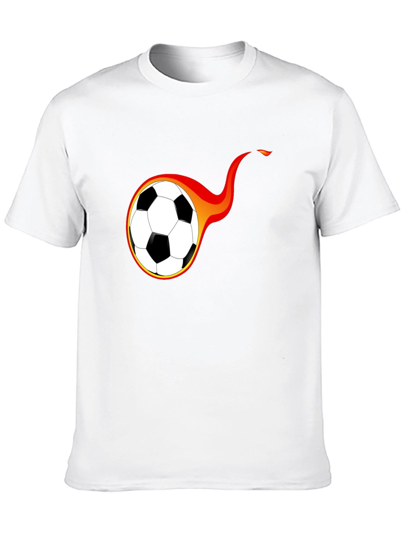 Flaming Soccer Ball Graphic T-Shirt - Cool Design
