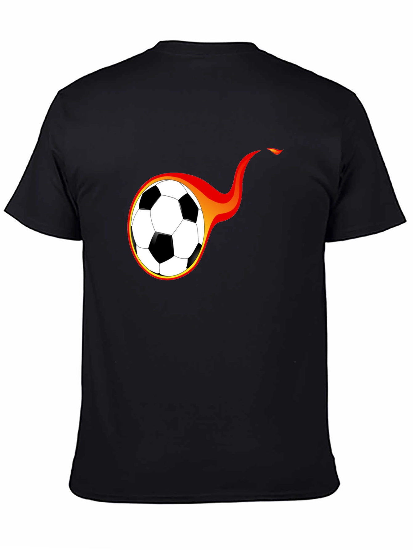 Flaming Soccer Ball Graphic T-Shirt - Cool Design