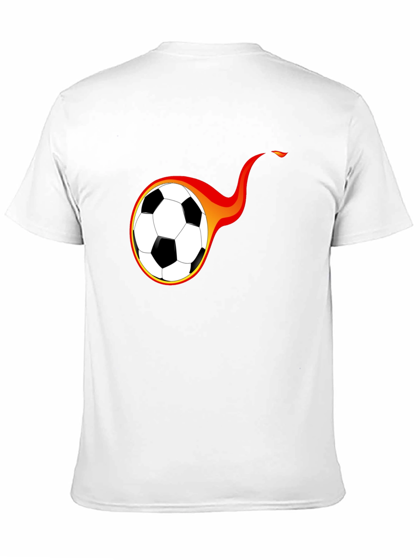 Flaming Soccer Ball Graphic T-Shirt - Cool Design