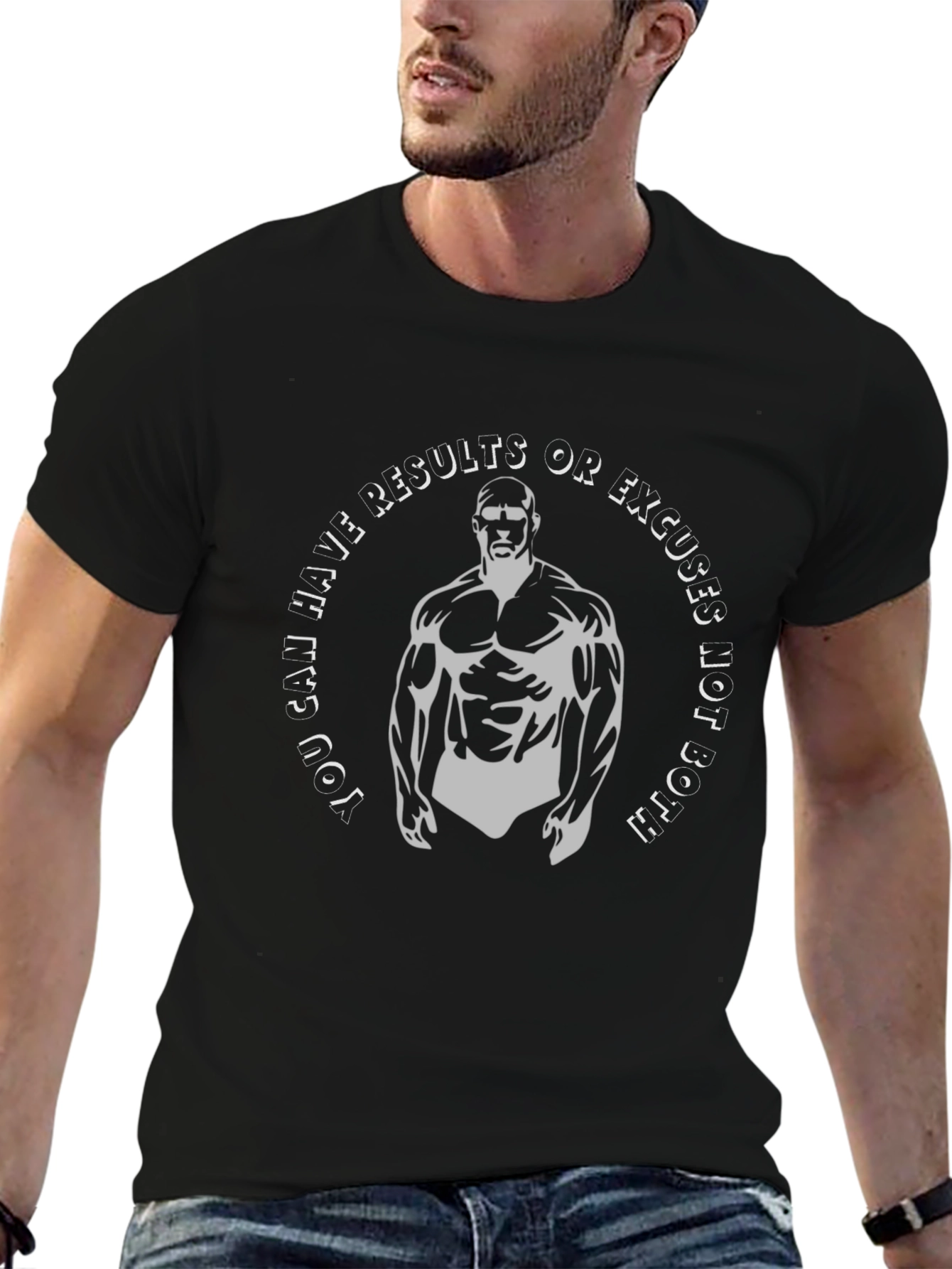 Motivational Gym T-Shirt - Results Not Excuses