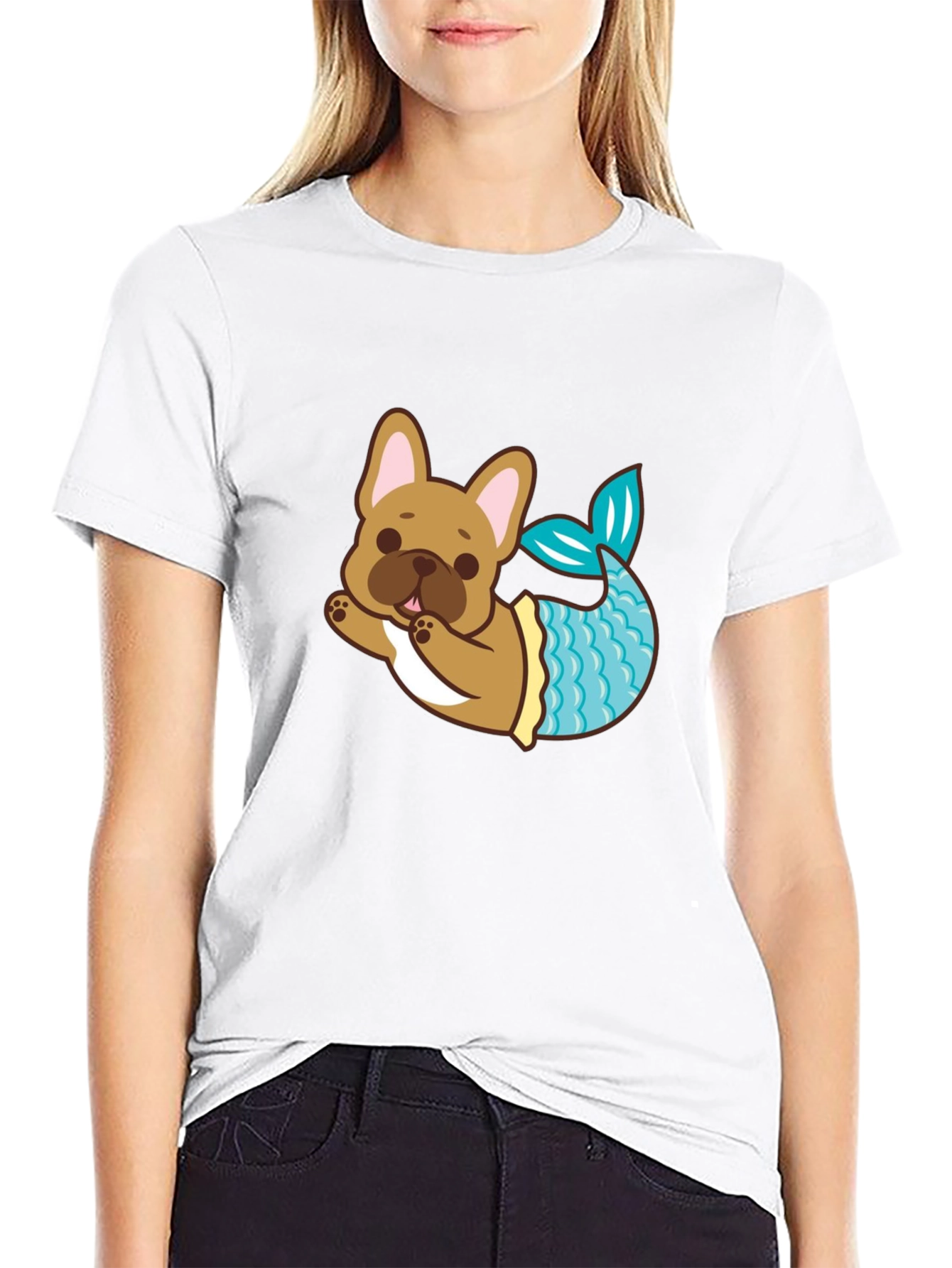 Dog Mermaid T-Shirt - Cute French Bulldog Tee