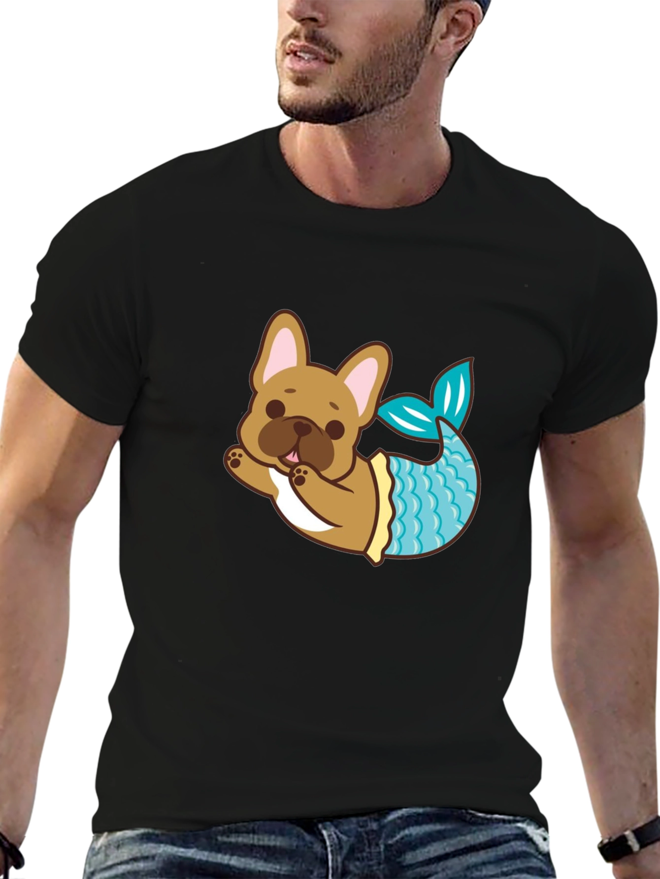 Dog Mermaid T-Shirt - Cute French Bulldog Tee
