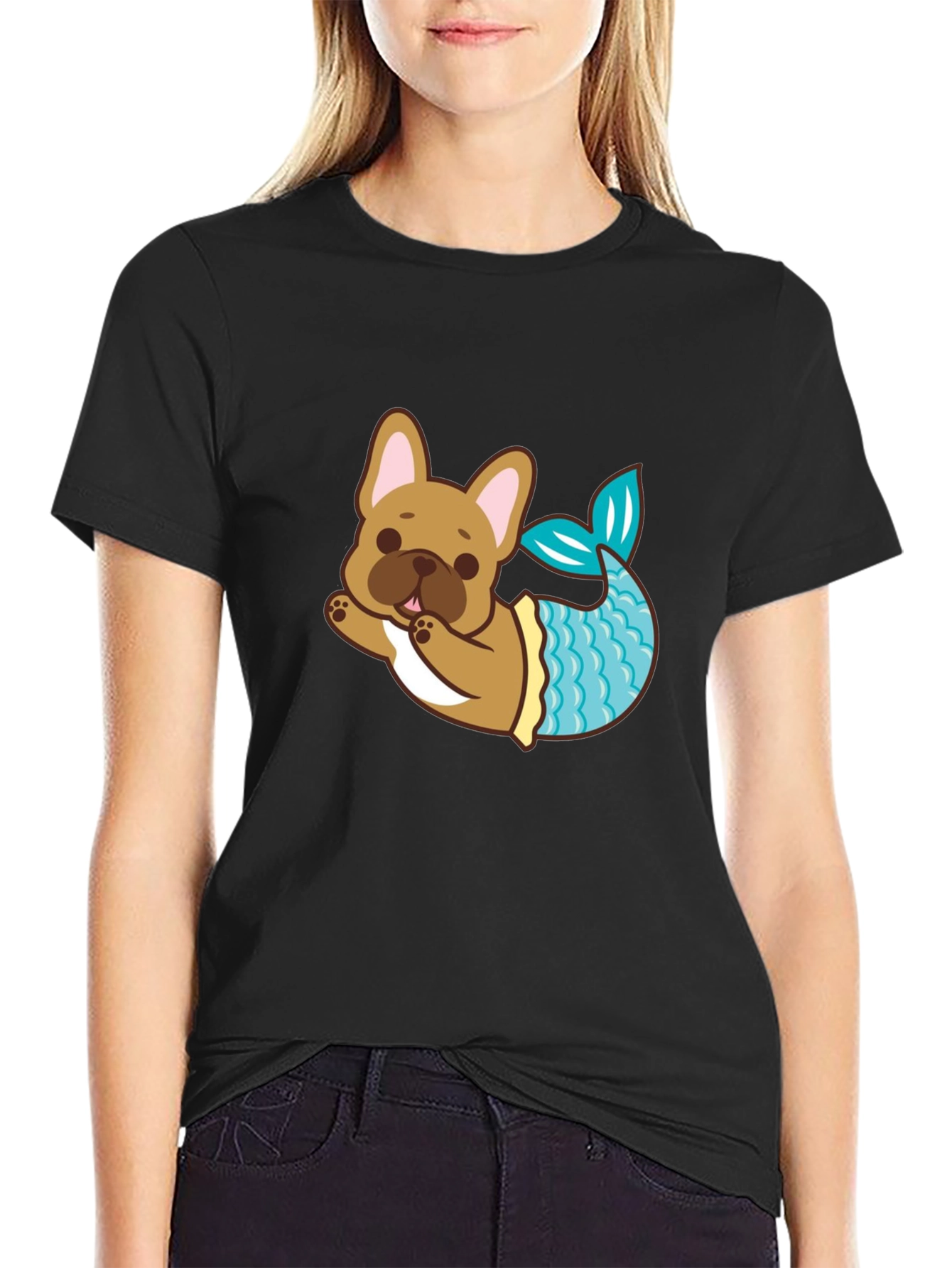 Dog Mermaid T-Shirt - Cute French Bulldog Tee