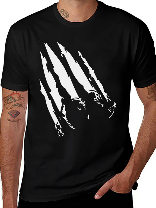 Claw Mark Graphic Print T-Shirt - Black