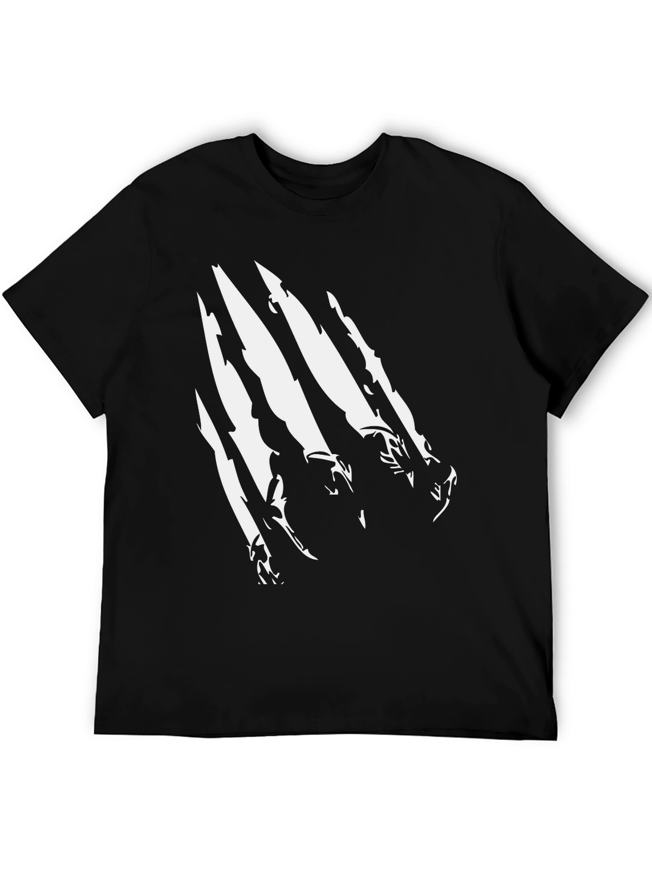Claw Mark Graphic Print T-Shirt - Black