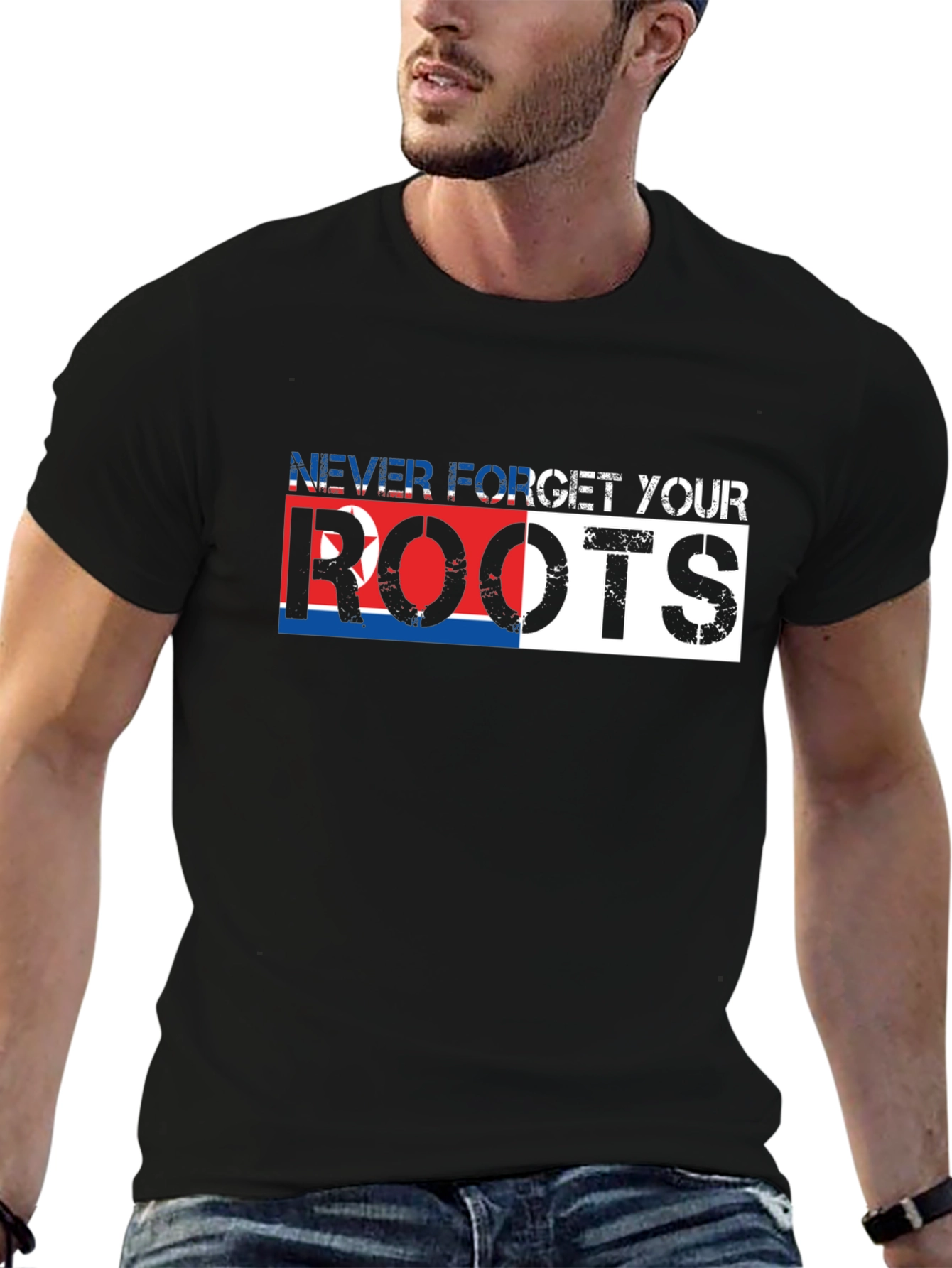 Never Forget Your Roots Black Graphic Tee