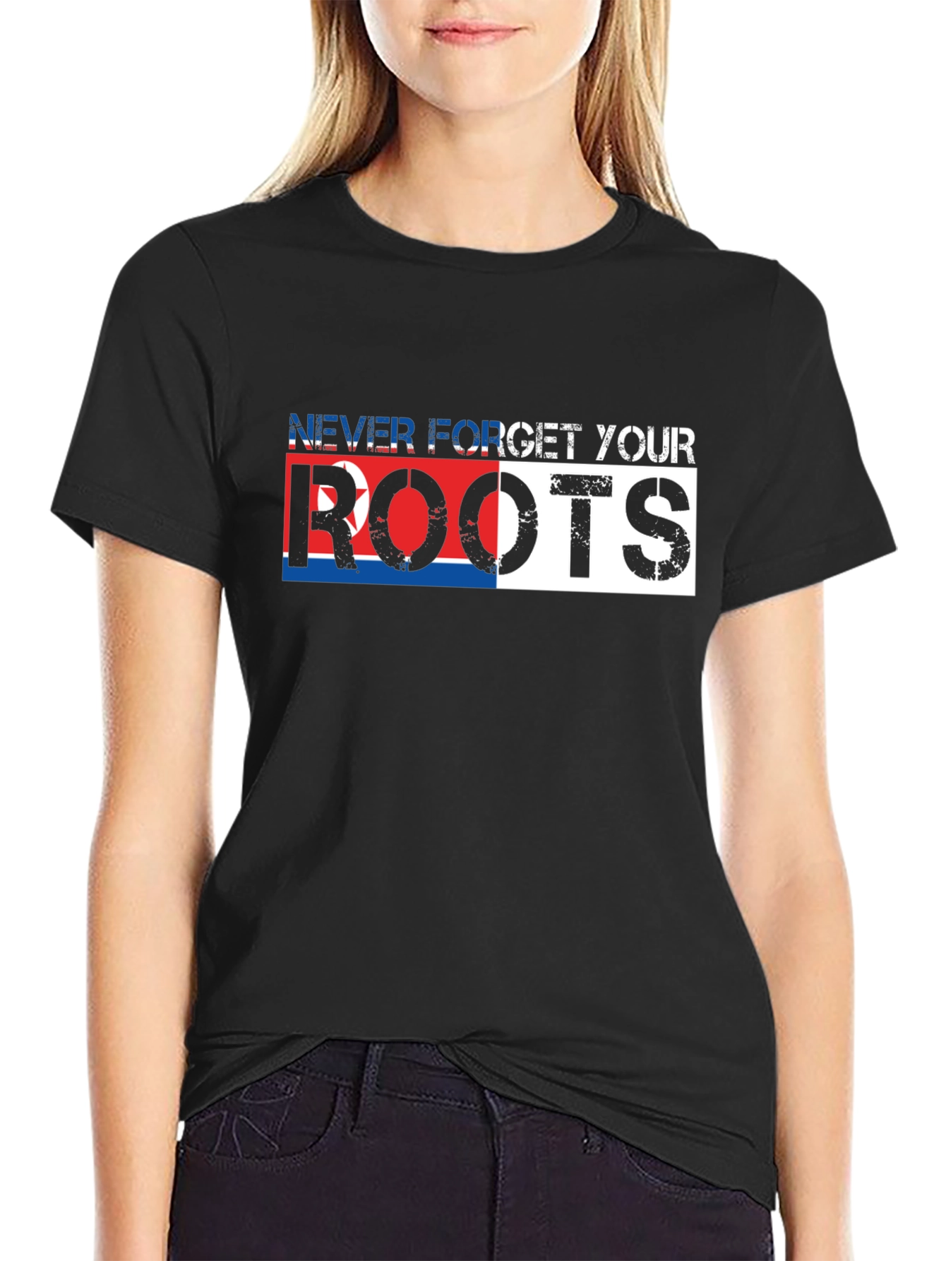 Never Forget Your Roots Black Graphic Tee