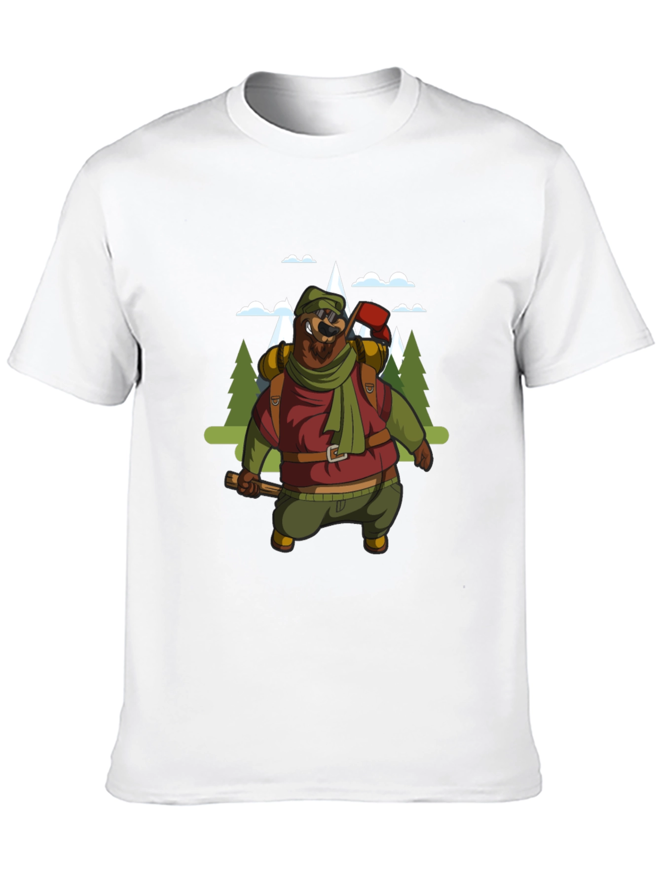 Hiking Bear Graphic Tee - Black