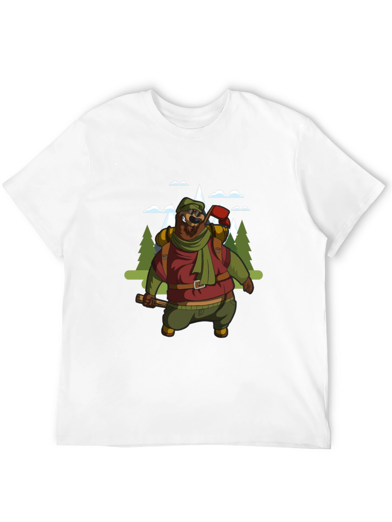 Hiking Bear Graphic Tee - Black