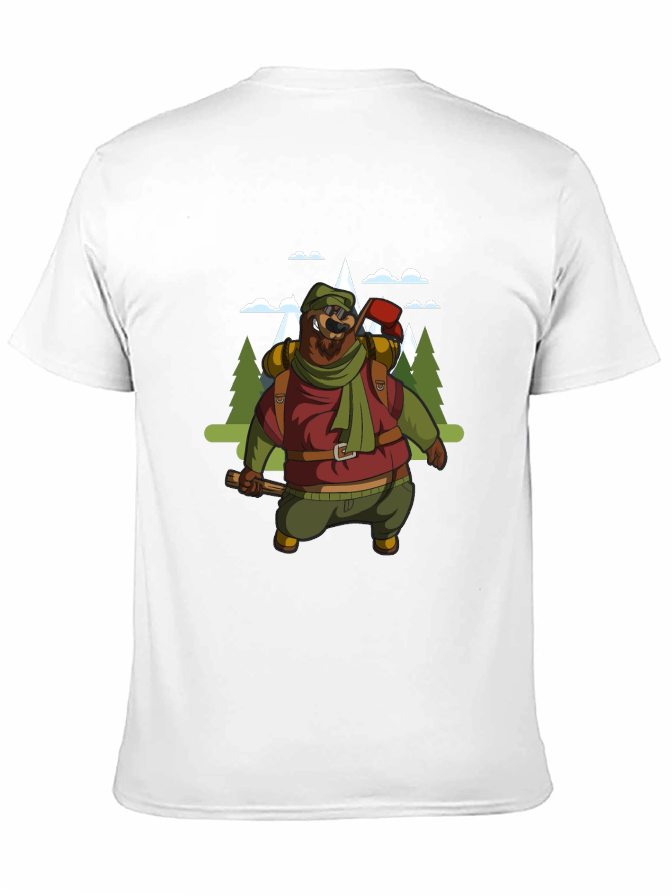 Hiking Bear Graphic Tee - Black