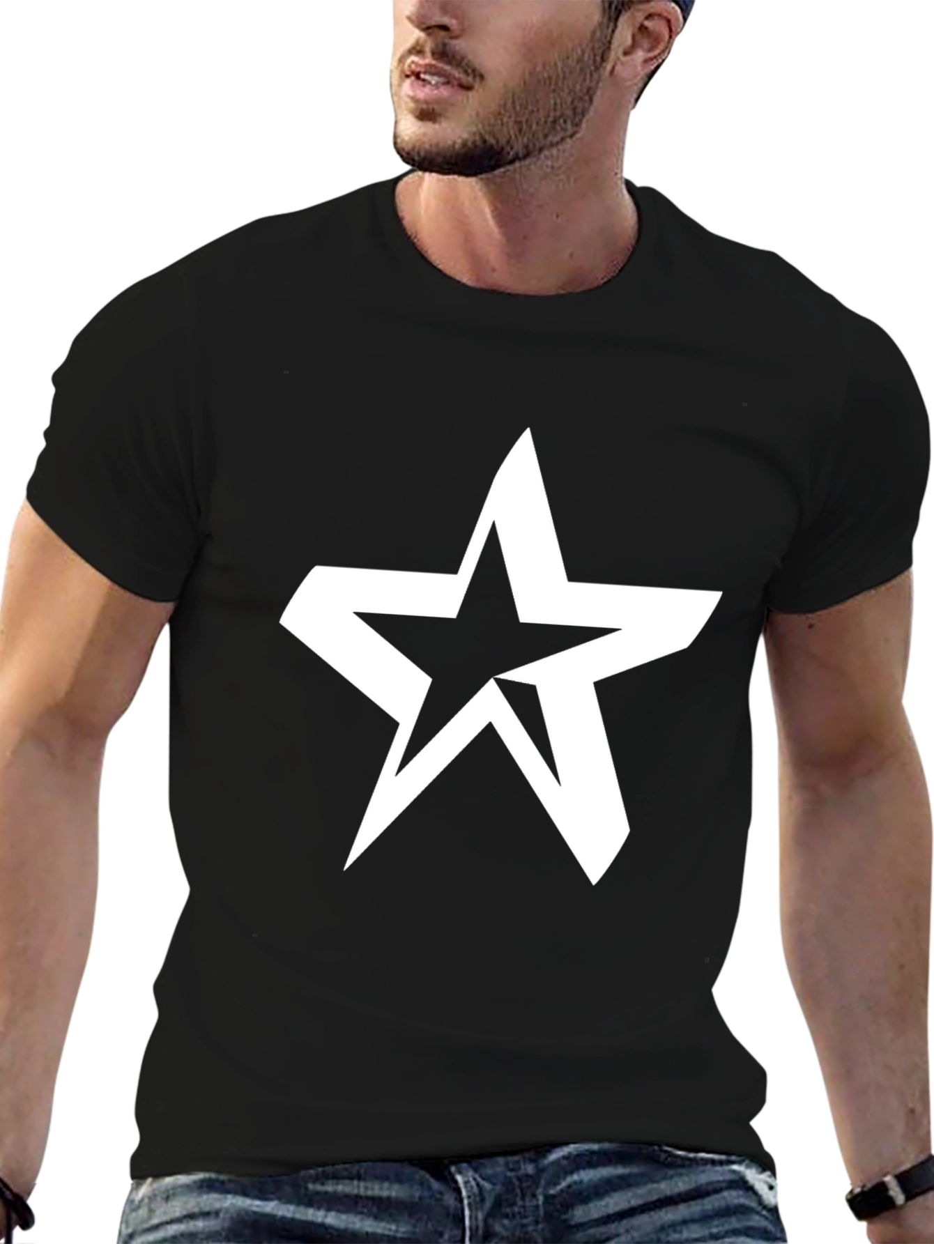Bold Star Graphic Black T-Shirt