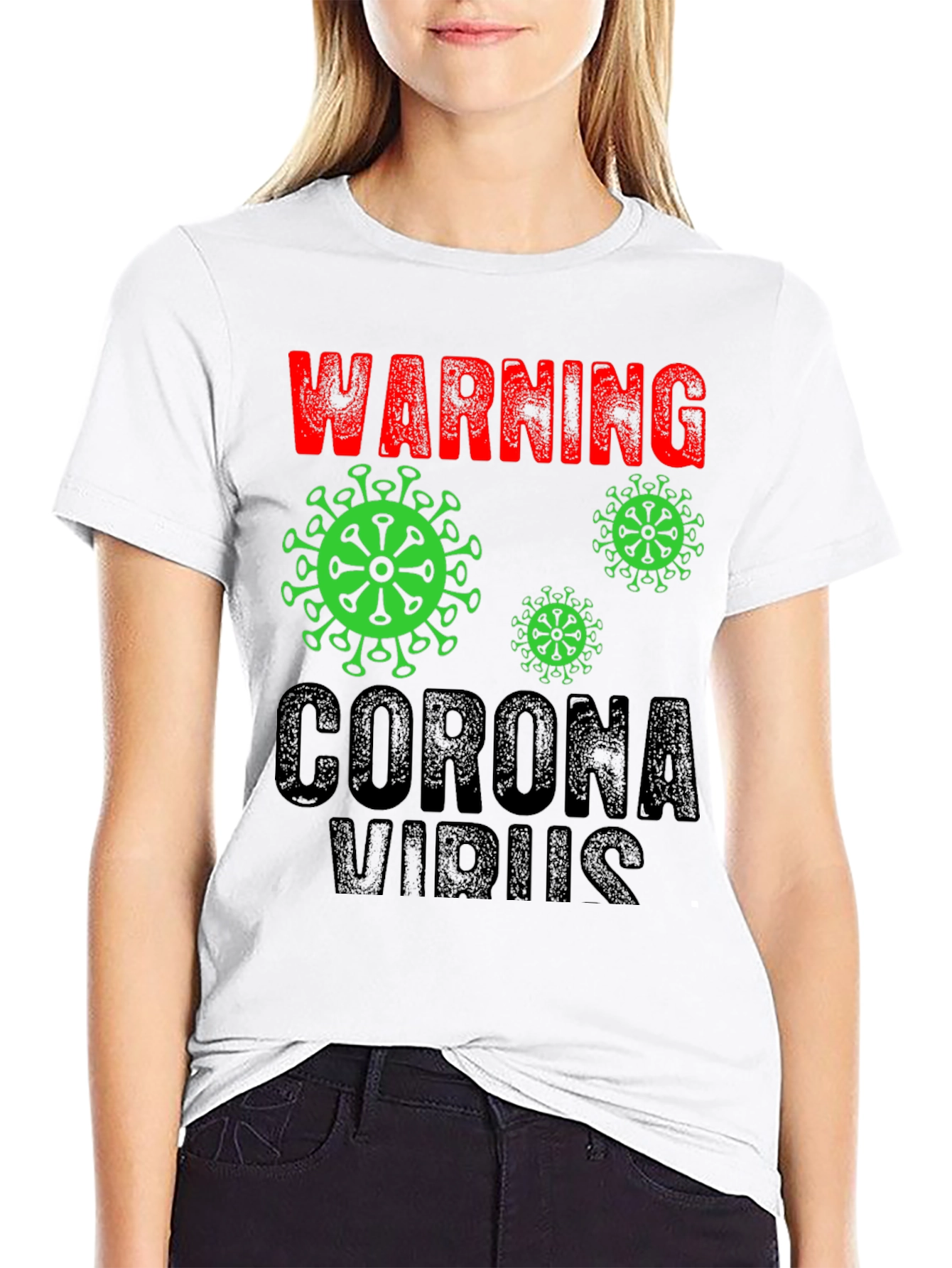 Warning Coronavirus Graphic Tee - Black
