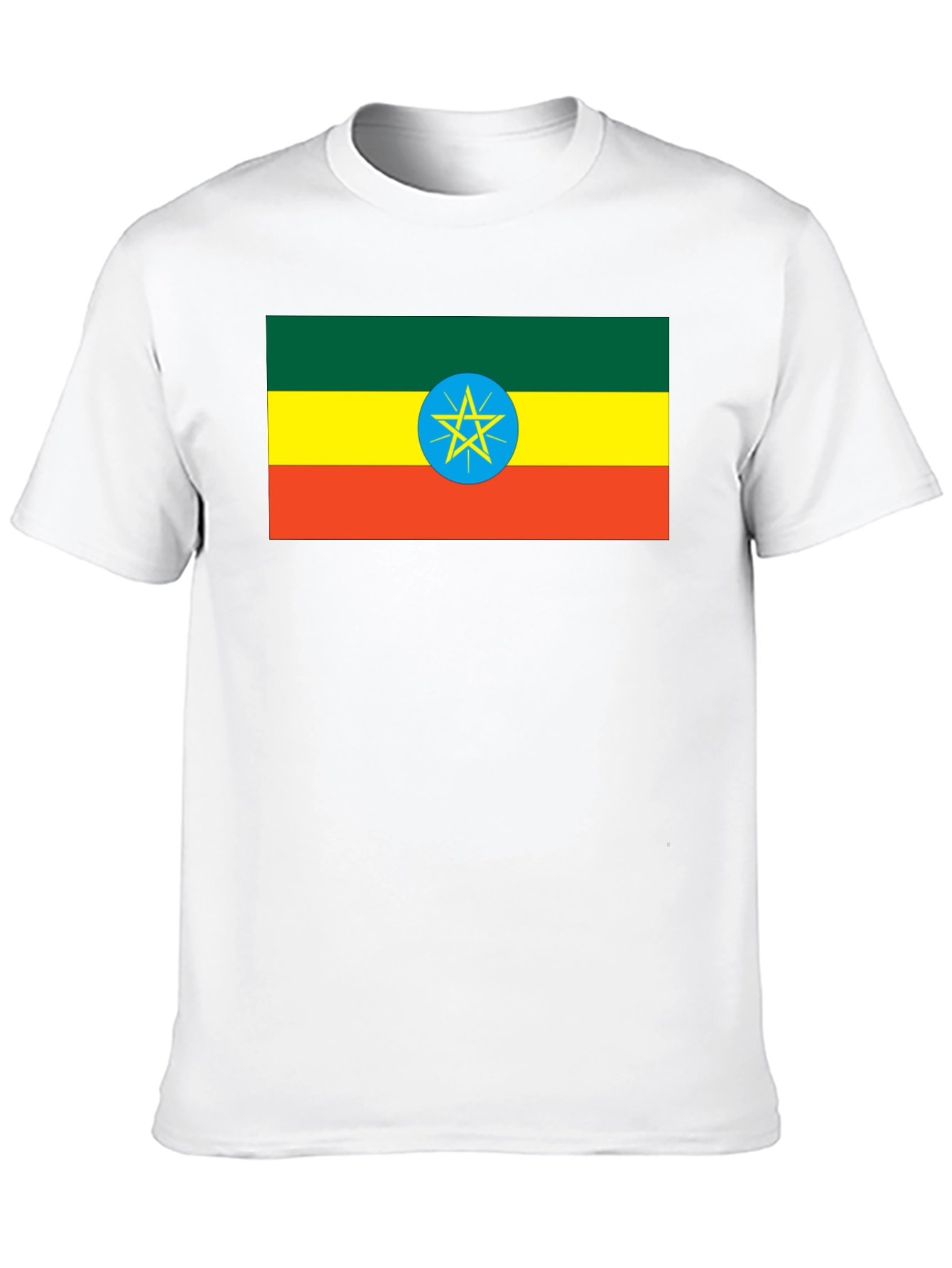 Ethiopian Flag T-Shirt - Black Cotton Tee