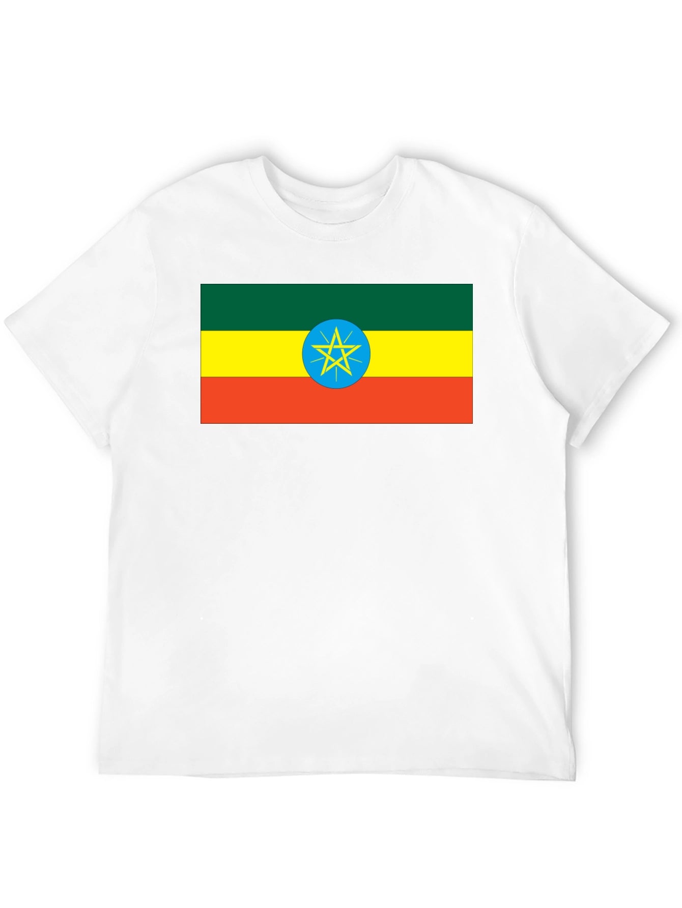 Ethiopian Flag T-Shirt - Black Cotton Tee
