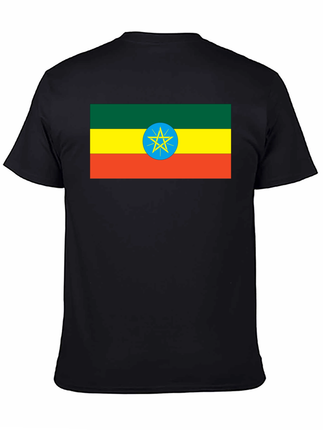 Ethiopian Flag T-Shirt - Black Cotton Tee