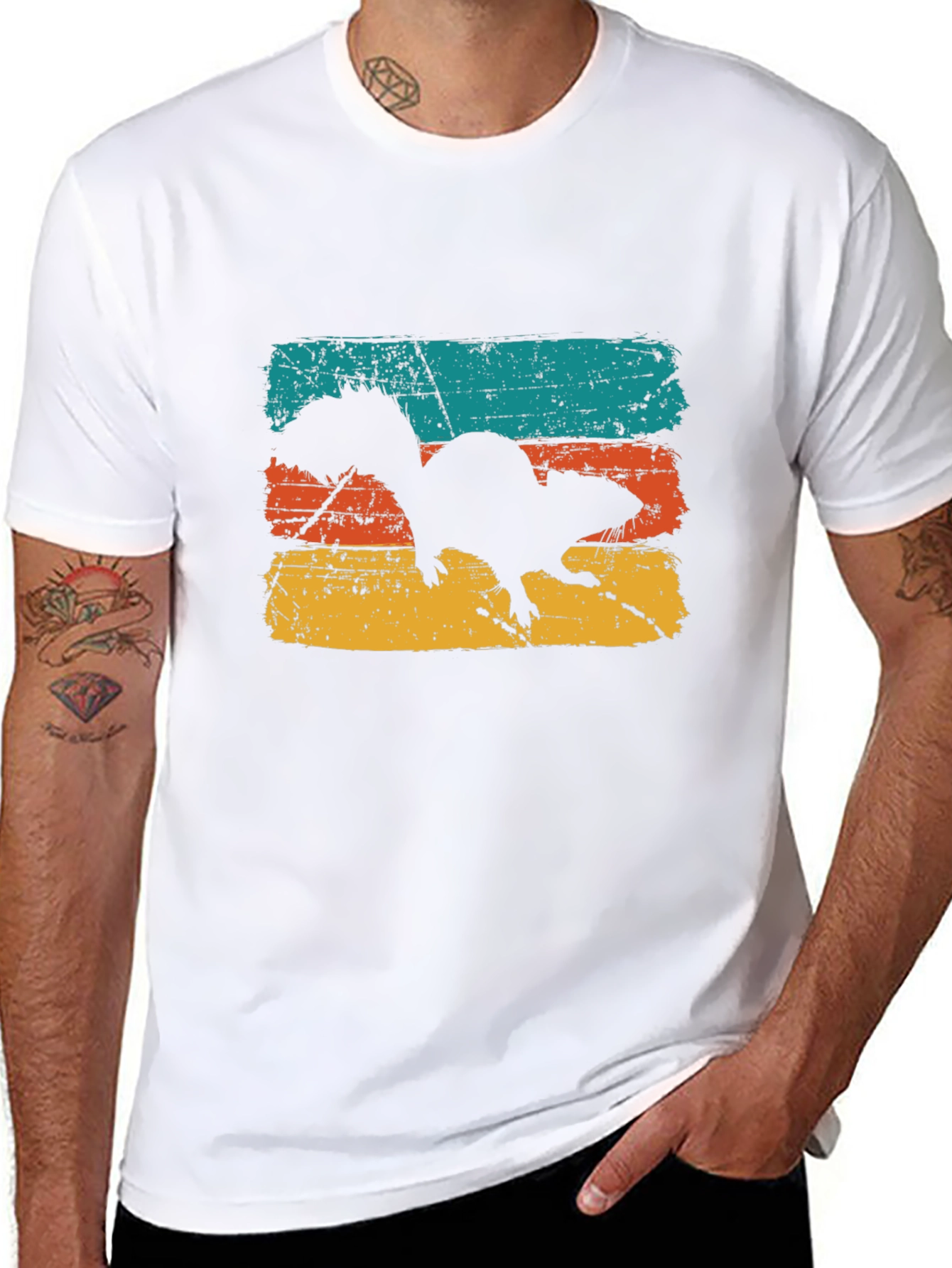 Retro Squirrel Graphic Tee - Mens Black T-Shirt