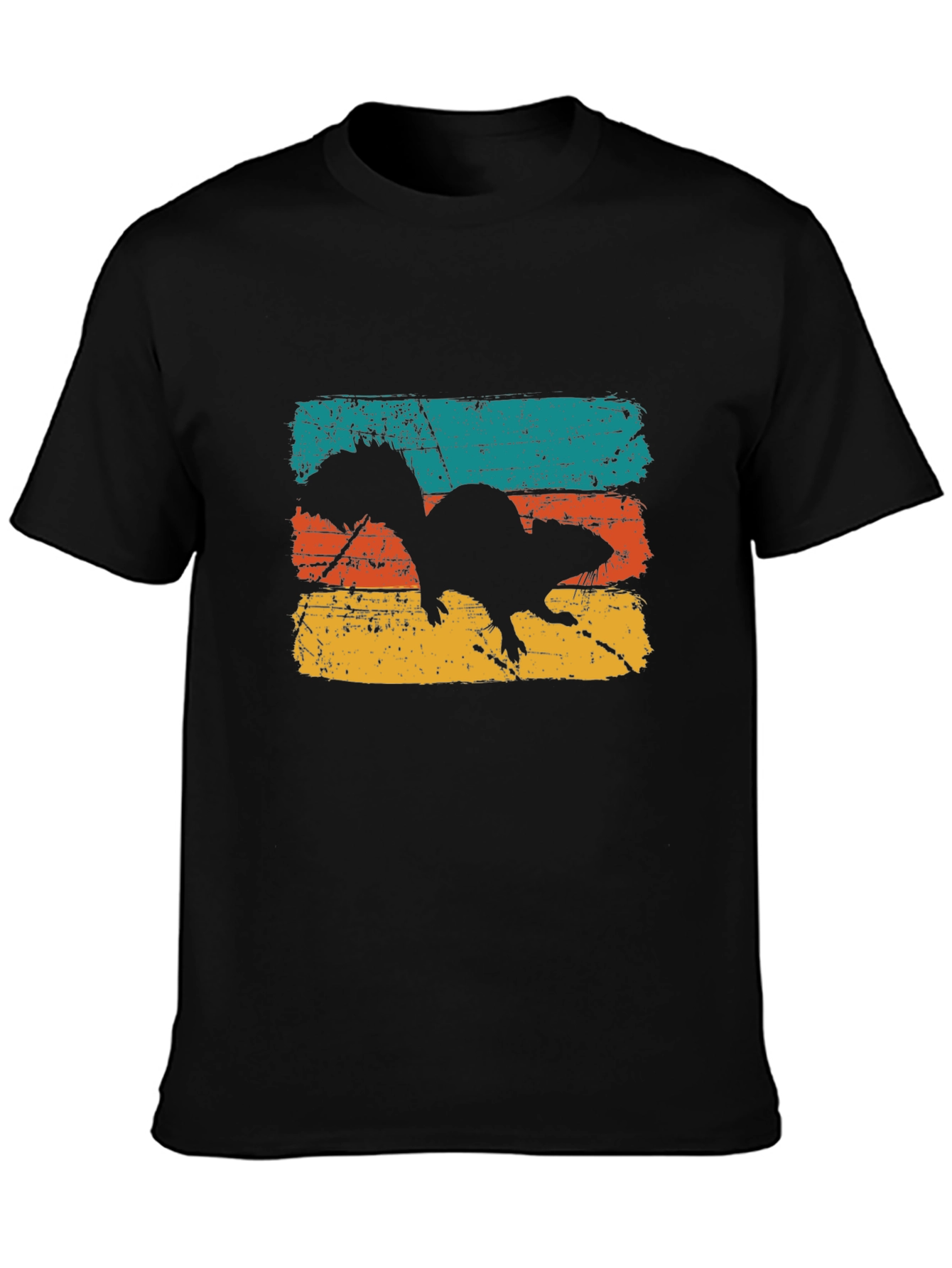 Retro Squirrel Graphic Tee - Mens Black T-Shirt