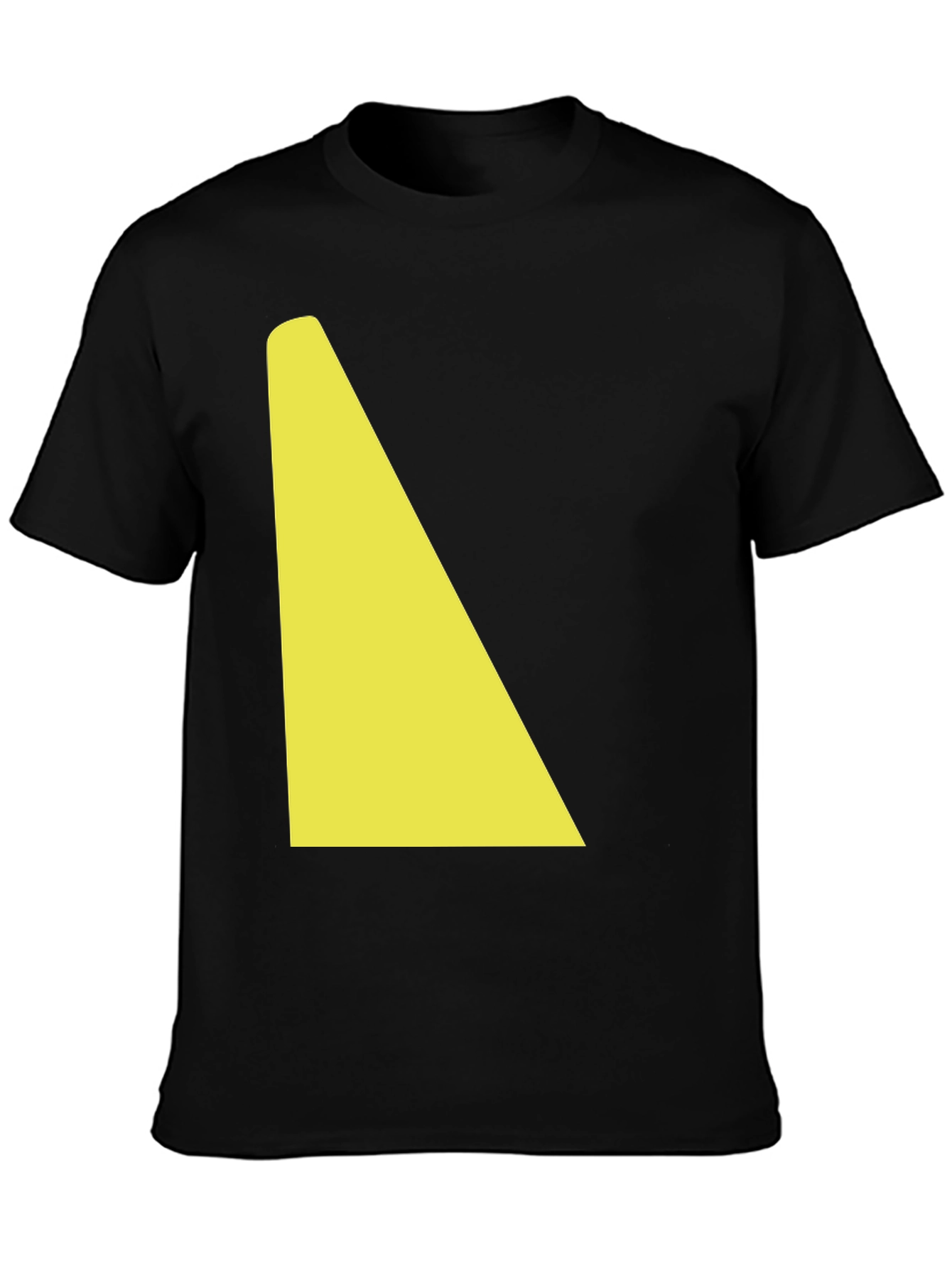 Geometric Yellow Shape on Black Tee