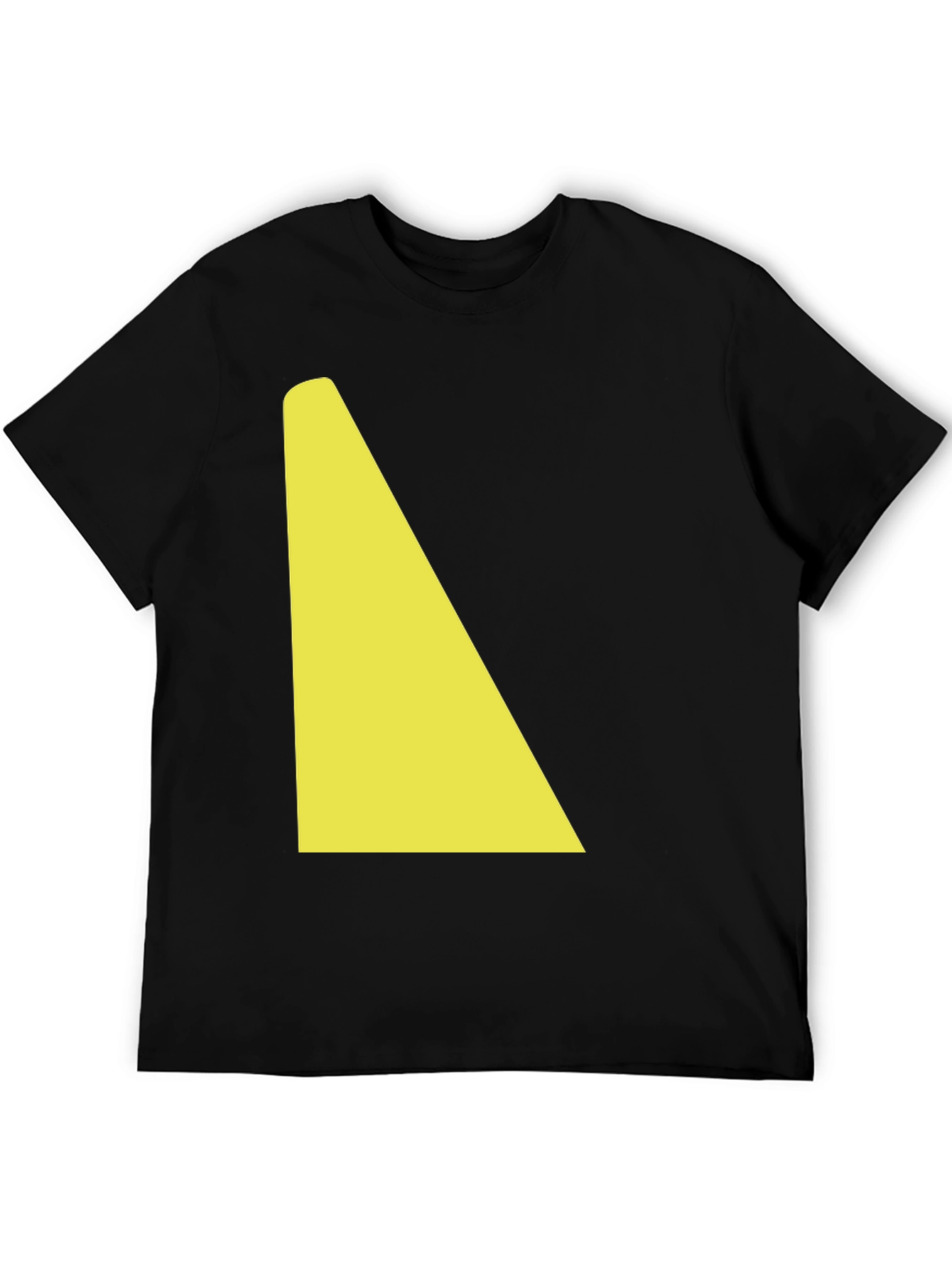 Geometric Yellow Shape on Black Tee