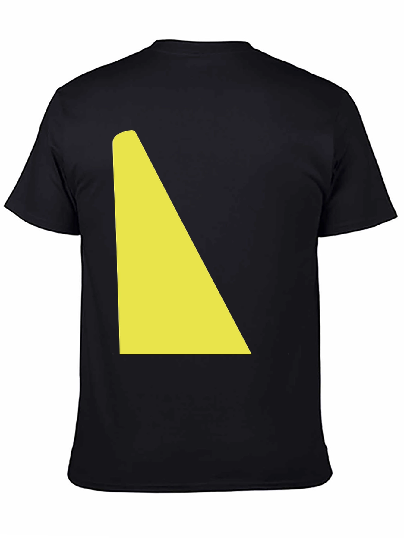 Geometric Yellow Shape on Black Tee