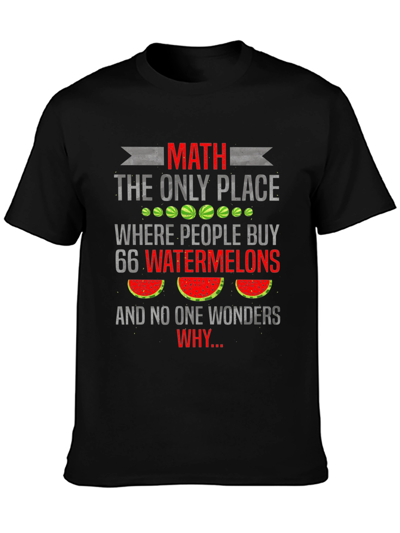 Math Watermelon Graphic Tee - Funny Student Shirt