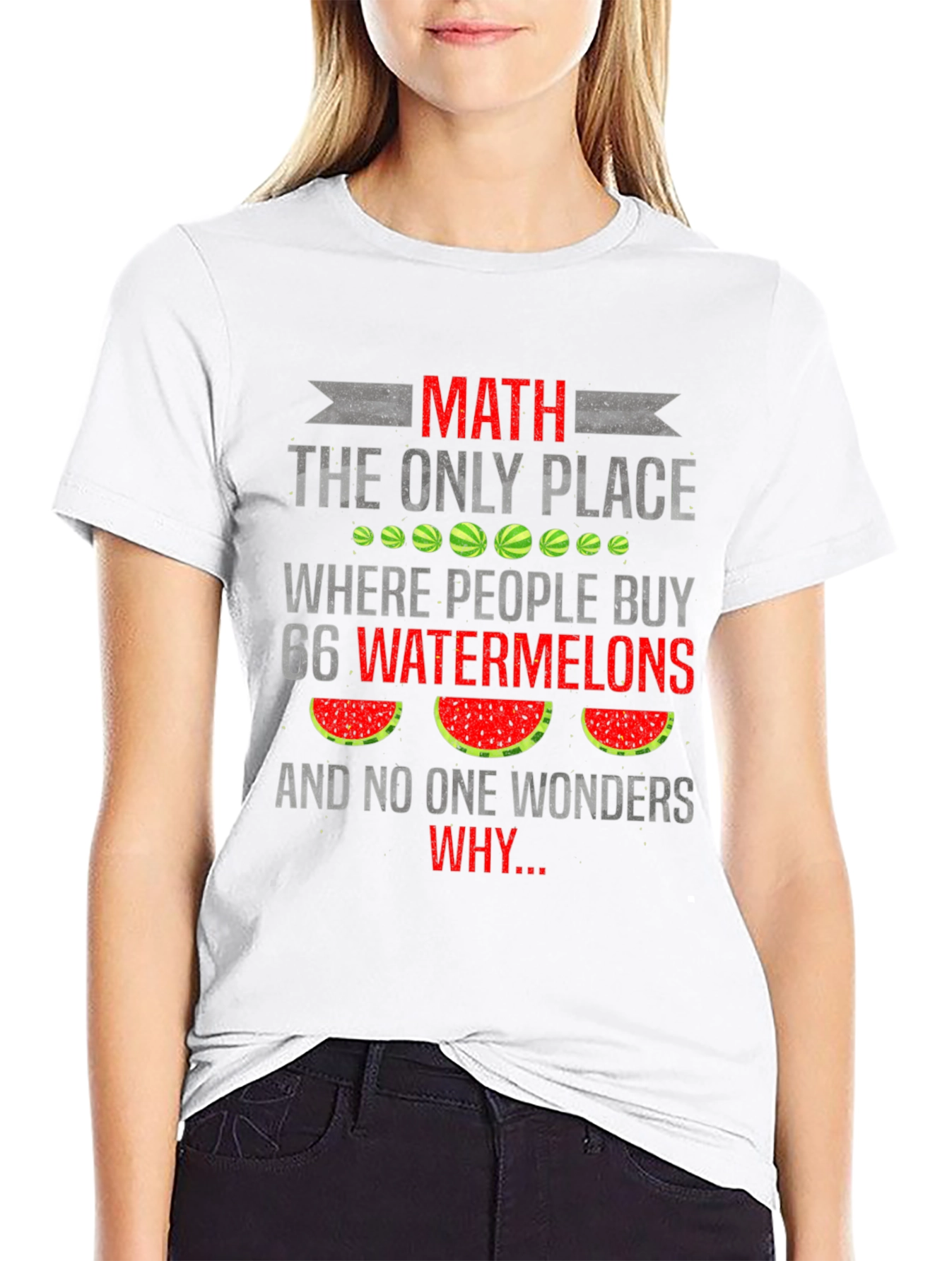 Math Watermelon Graphic Tee - Funny Student Shirt