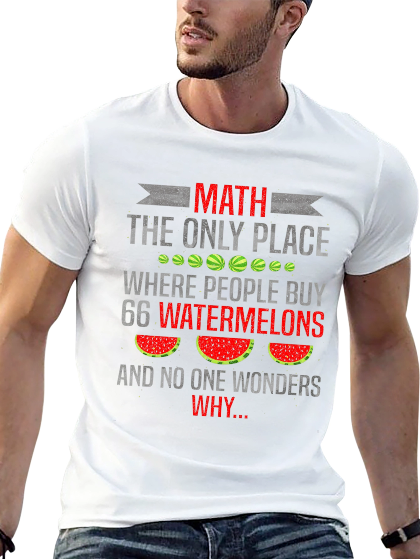 Math Watermelon Graphic Tee - Funny Student Shirt