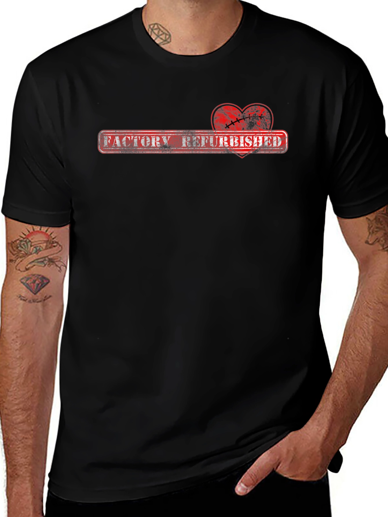 Factory Refurbished Heart Graphic T-Shirt