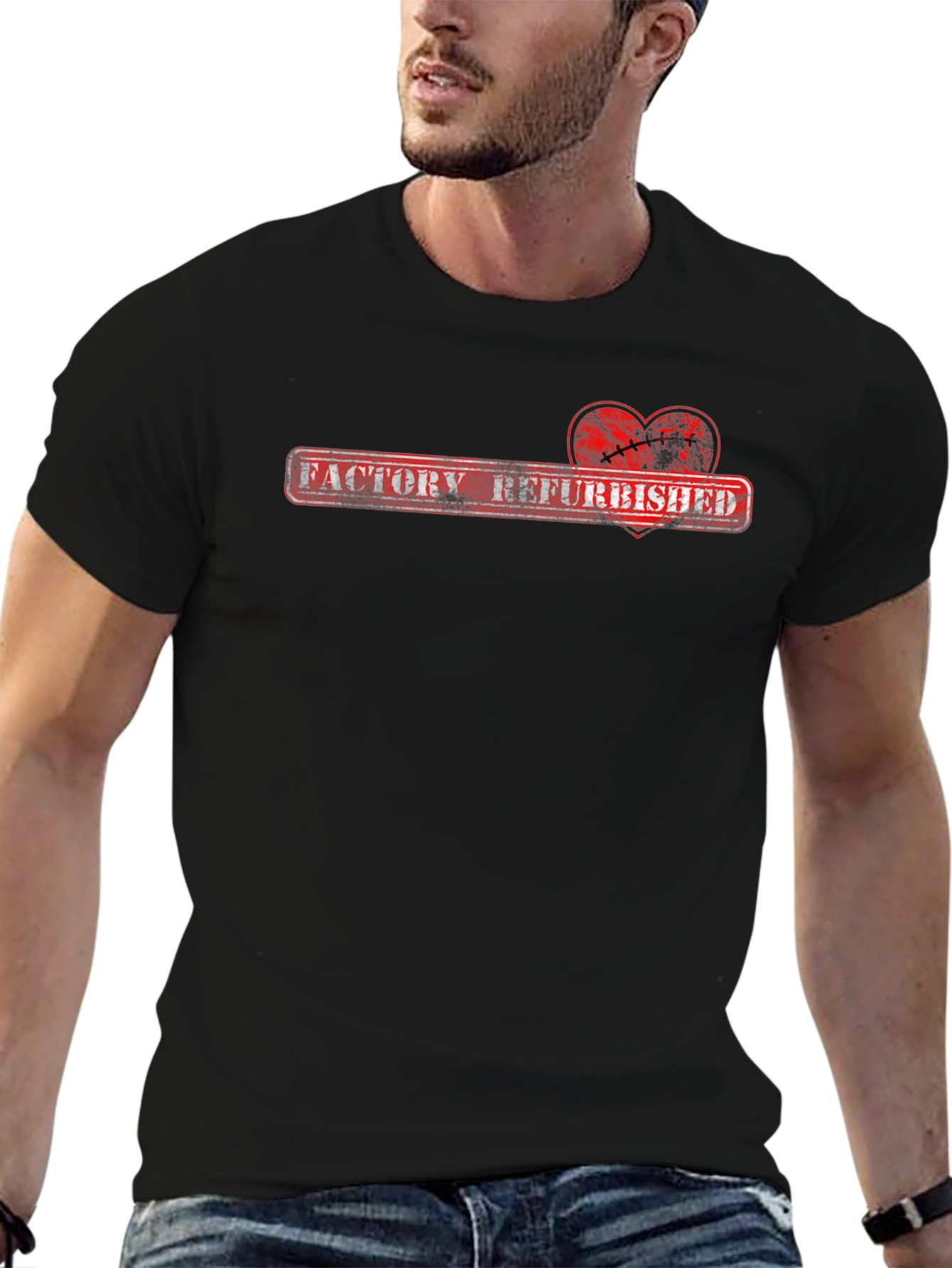Factory Refurbished Heart Graphic T-Shirt
