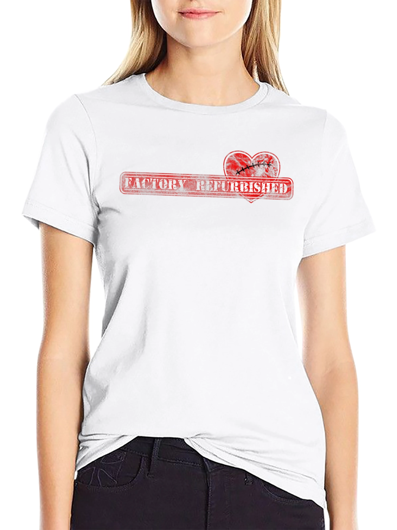 Factory Refurbished Heart Graphic T-Shirt