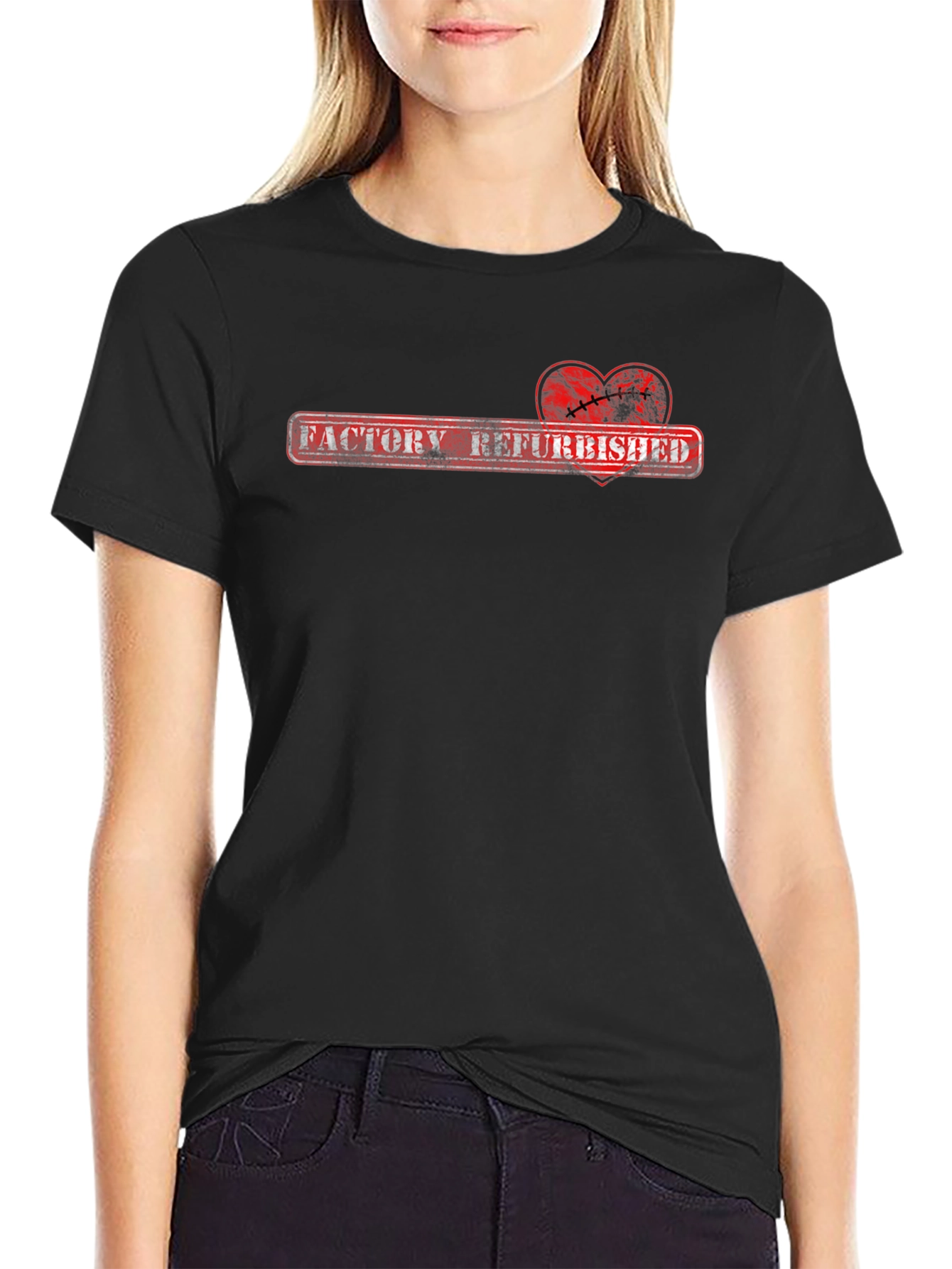 Factory Refurbished Heart Graphic T-Shirt