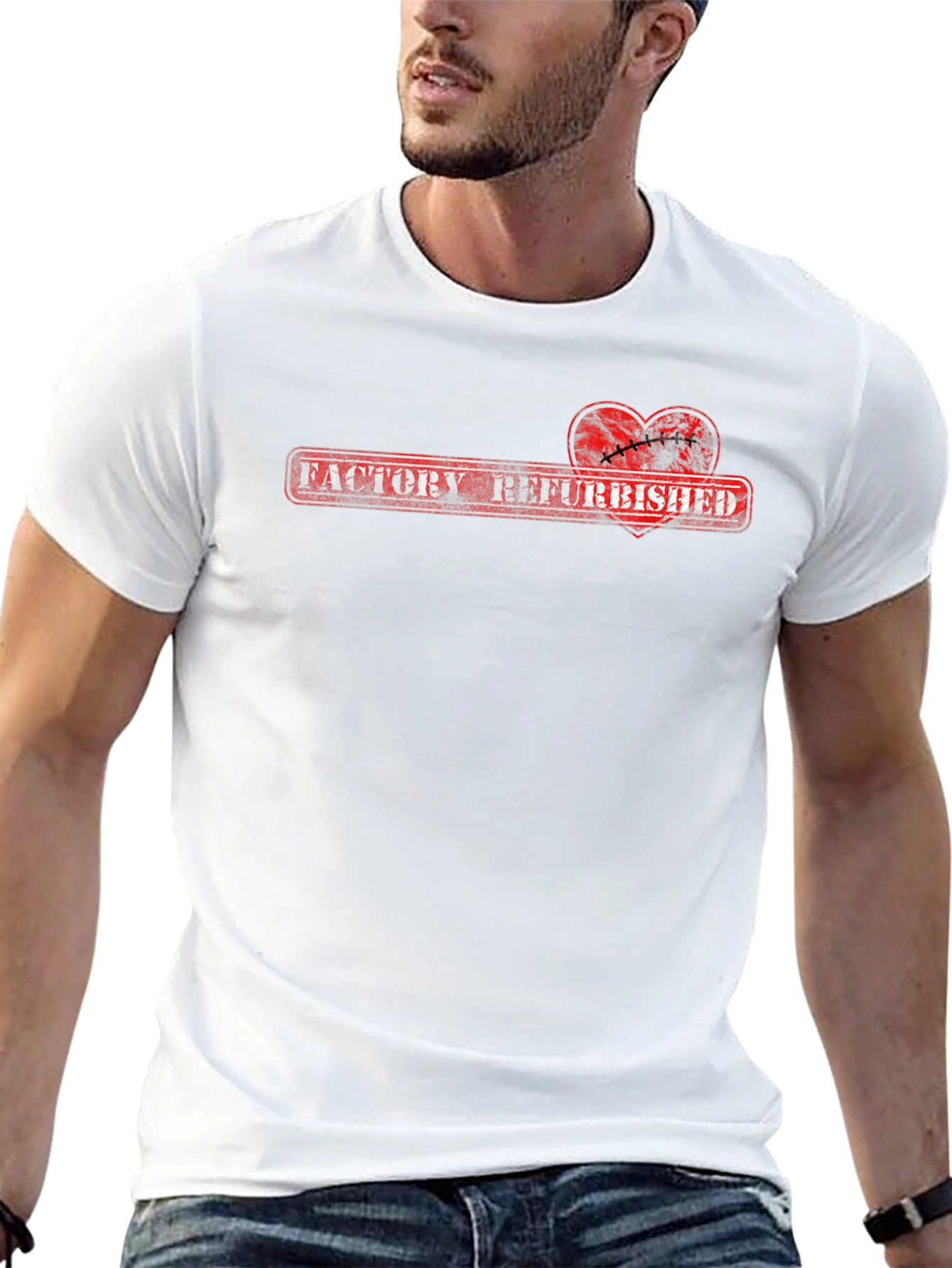 Factory Refurbished Heart Graphic T-Shirt