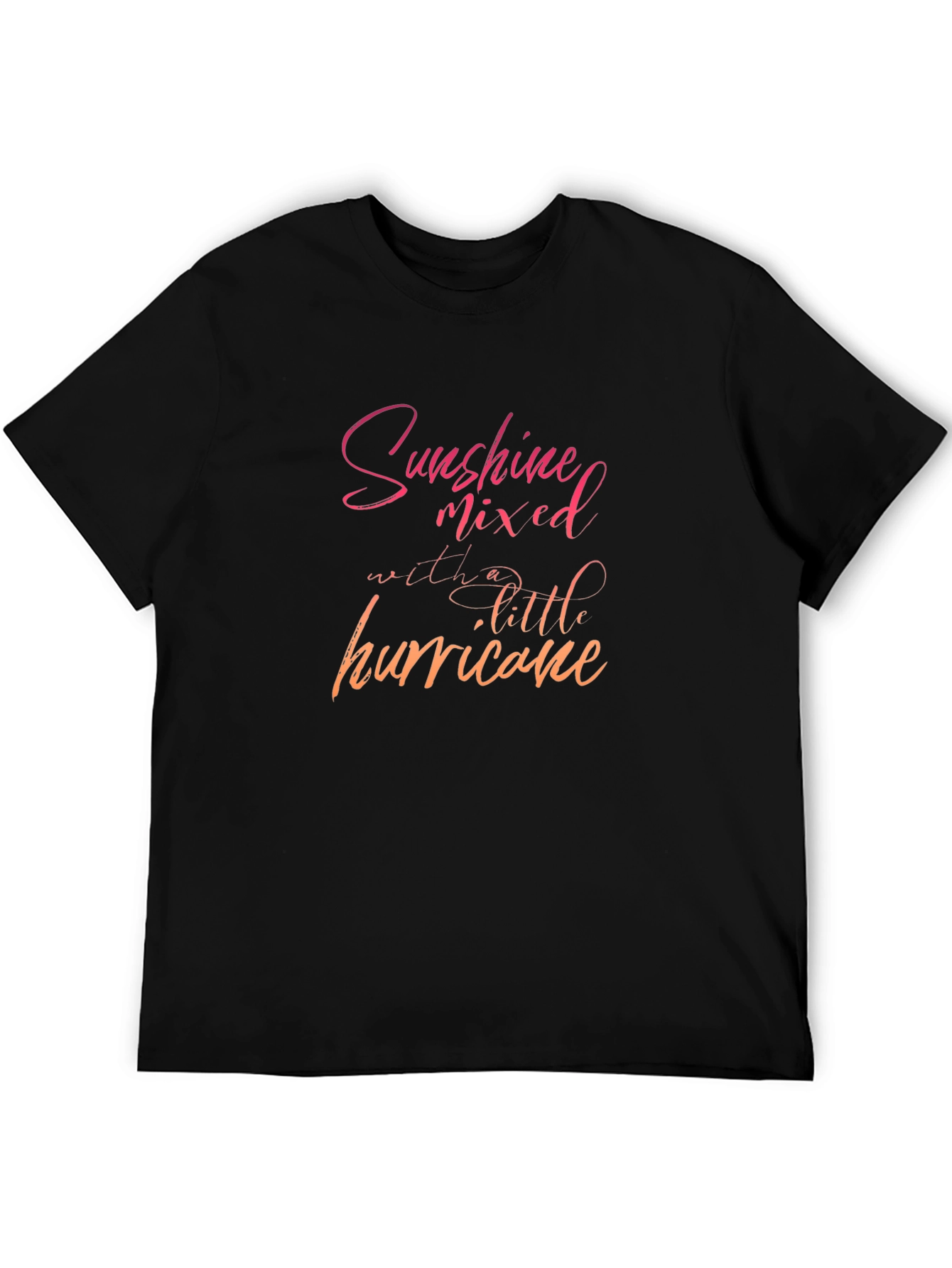 Sunshine Hurricane Graphic Tee - Black Cotton T-Shirt