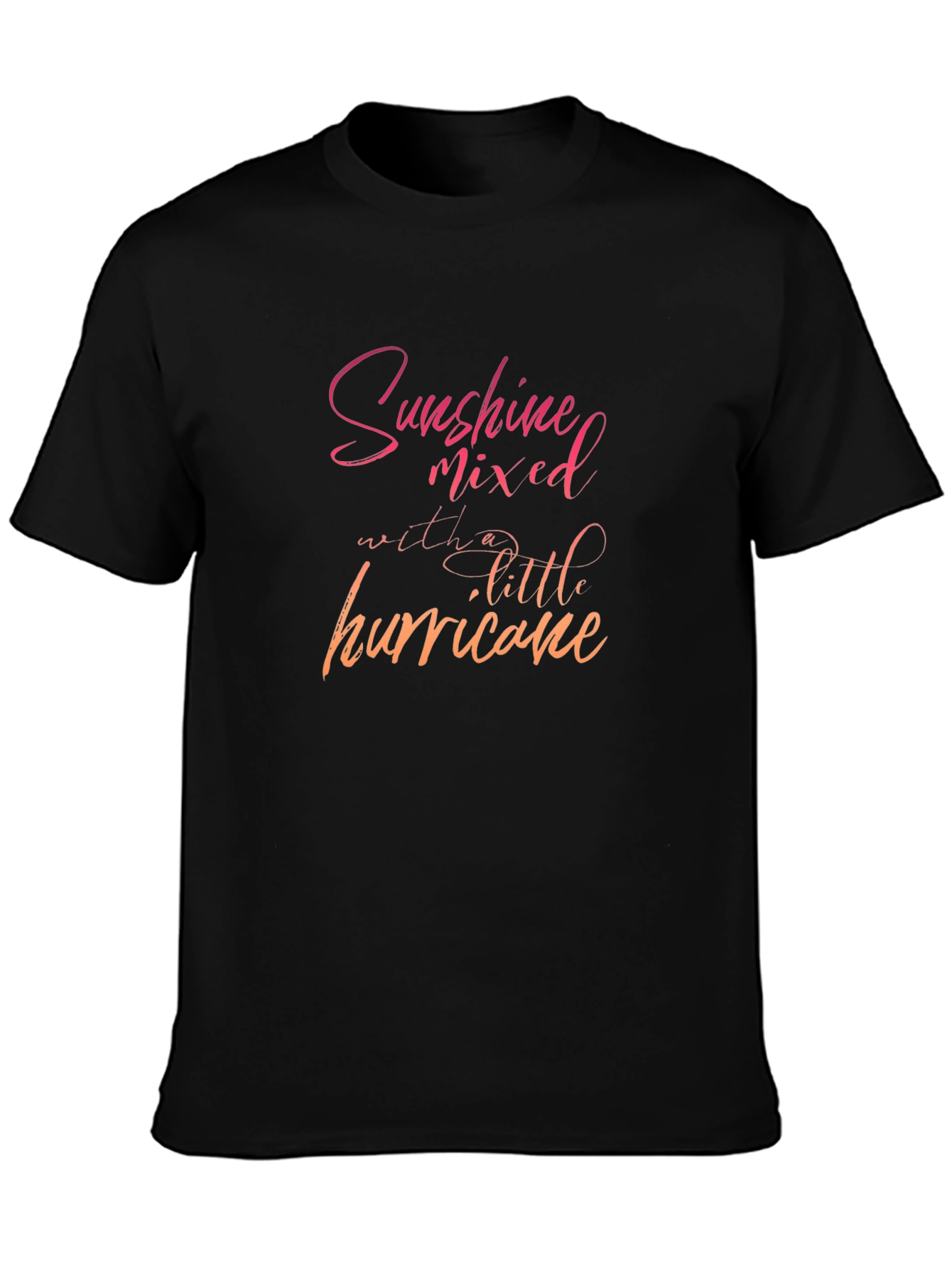 Sunshine Hurricane Graphic Tee - Black Cotton T-Shirt