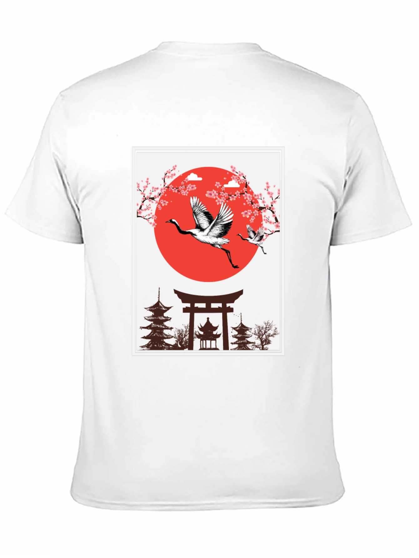 Japanese Crane T-Shirt - Black