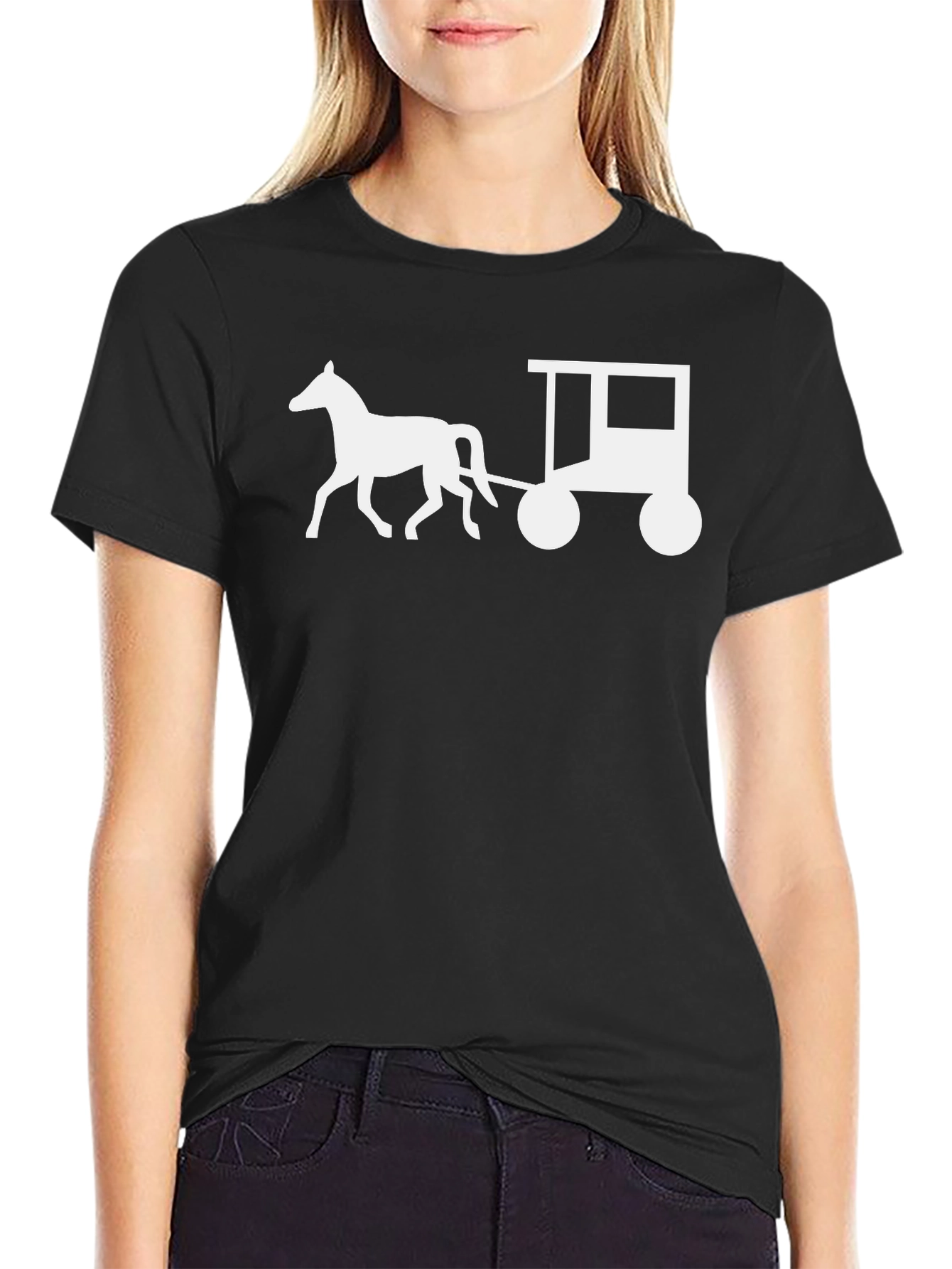 Horse and Cart Graphic Tee - Black