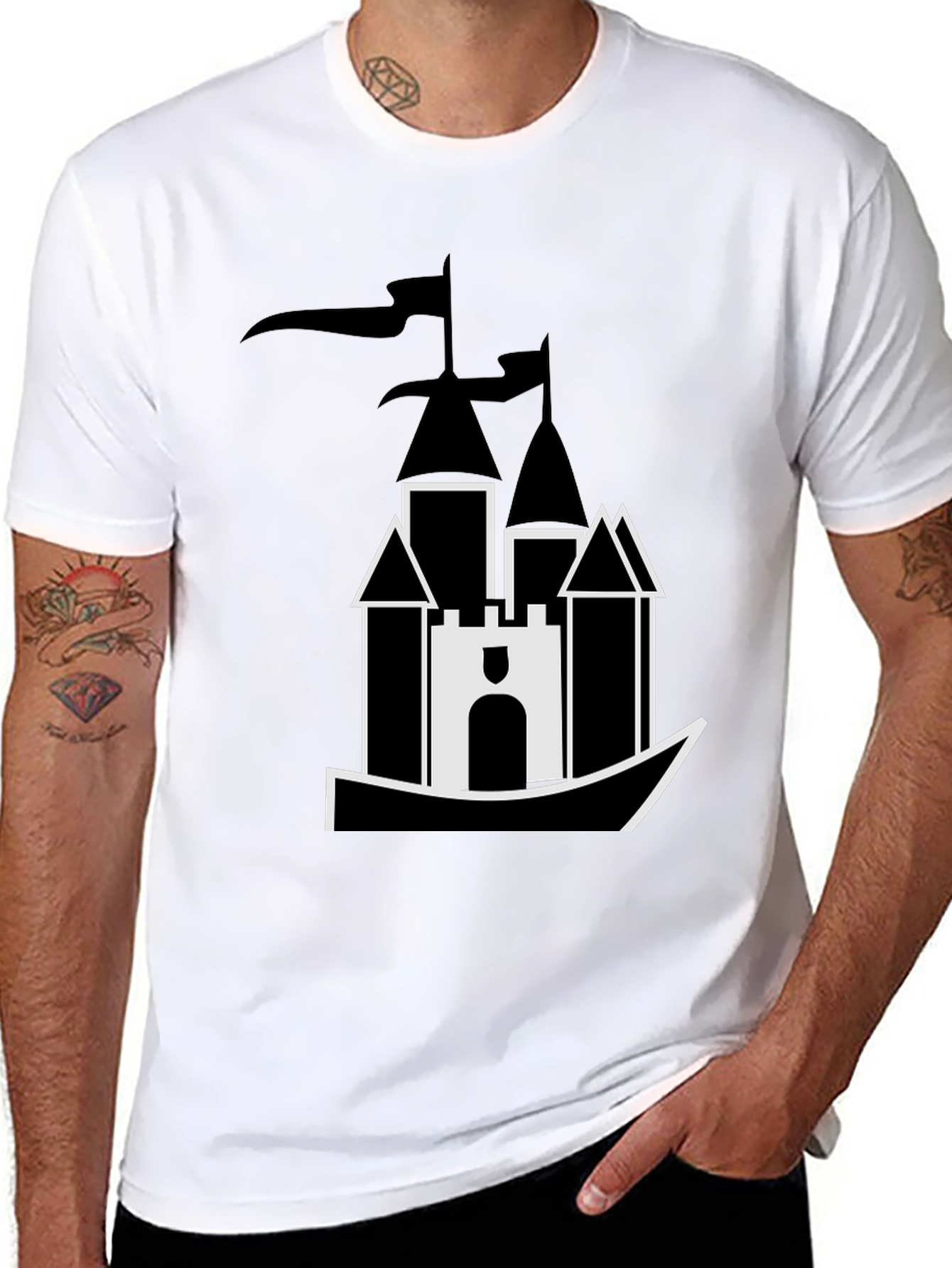 Castle T-Shirt - Black Graphic Tee