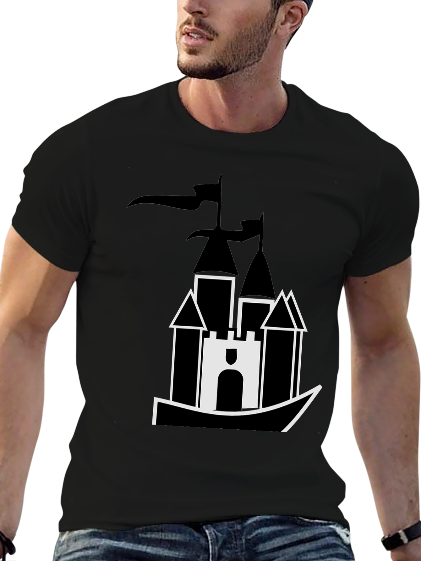 Castle T-Shirt - Black Graphic Tee