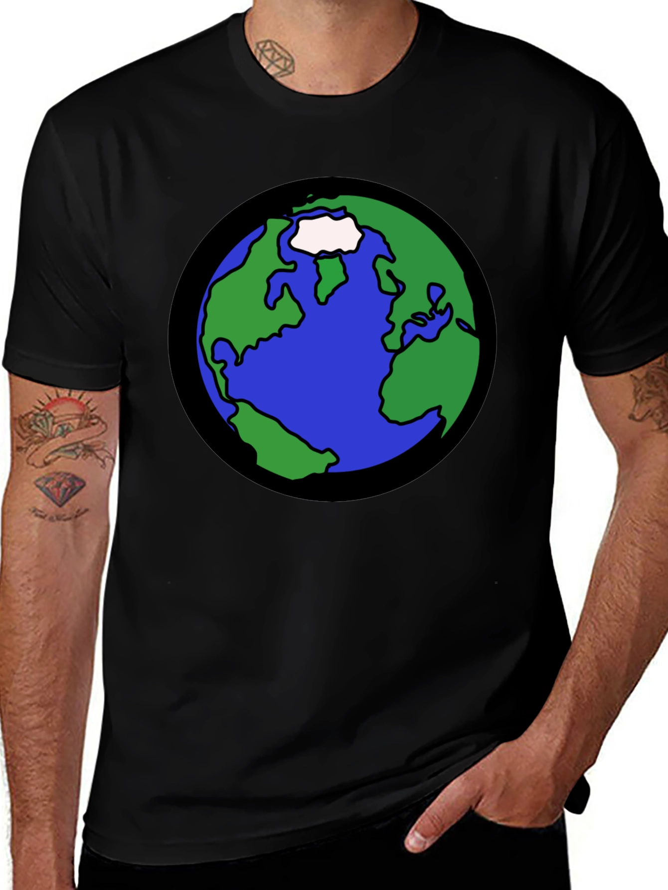 Earth Graphic T-Shirt - Bold Planet Design