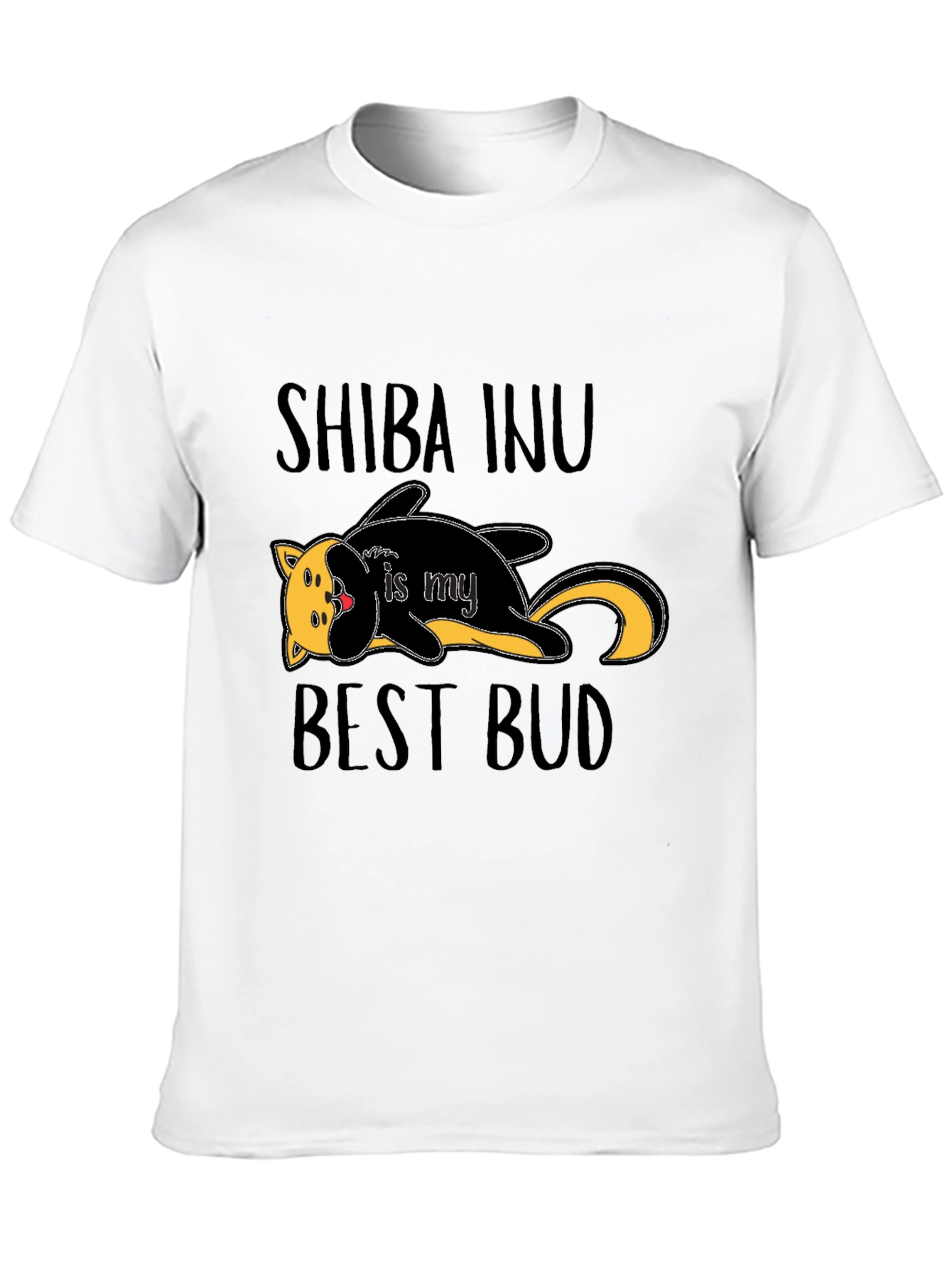 Shiba Inu Best Bud Black Graphic T-Shirt