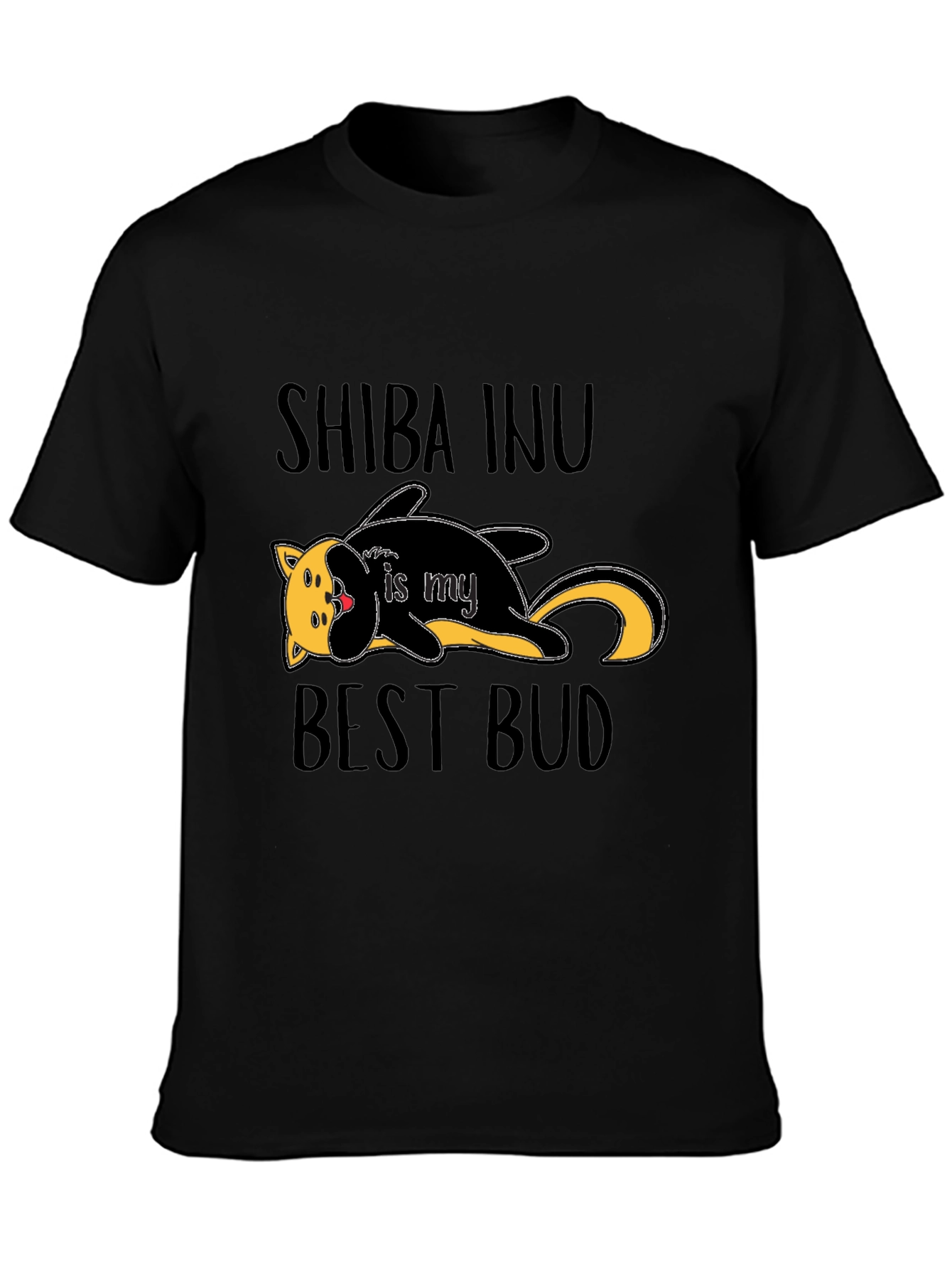 Shiba Inu Best Bud Black Graphic T-Shirt